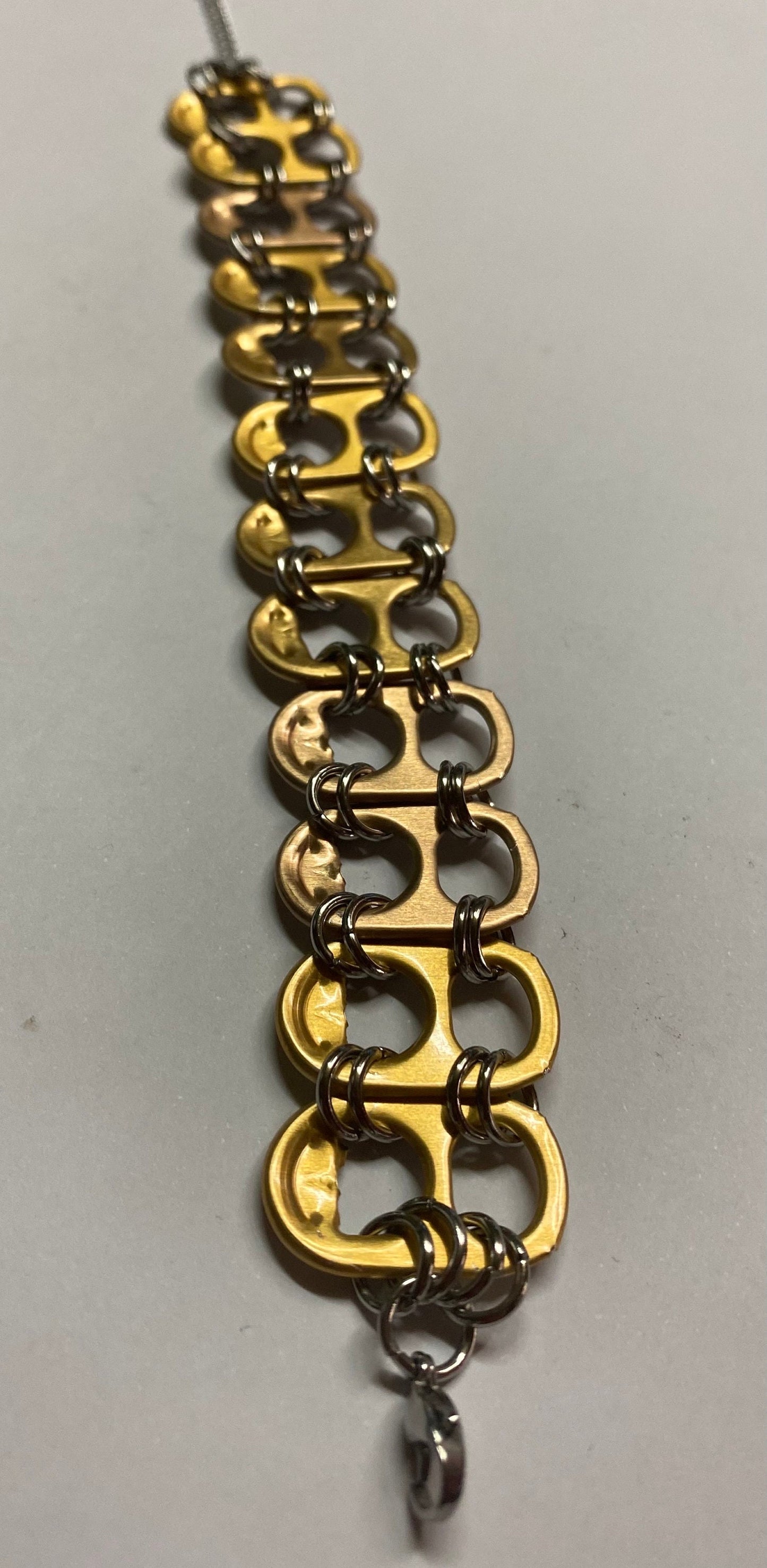 Recycled Soda Tab Bracelet: Handmade Stainless Steel Jewelry