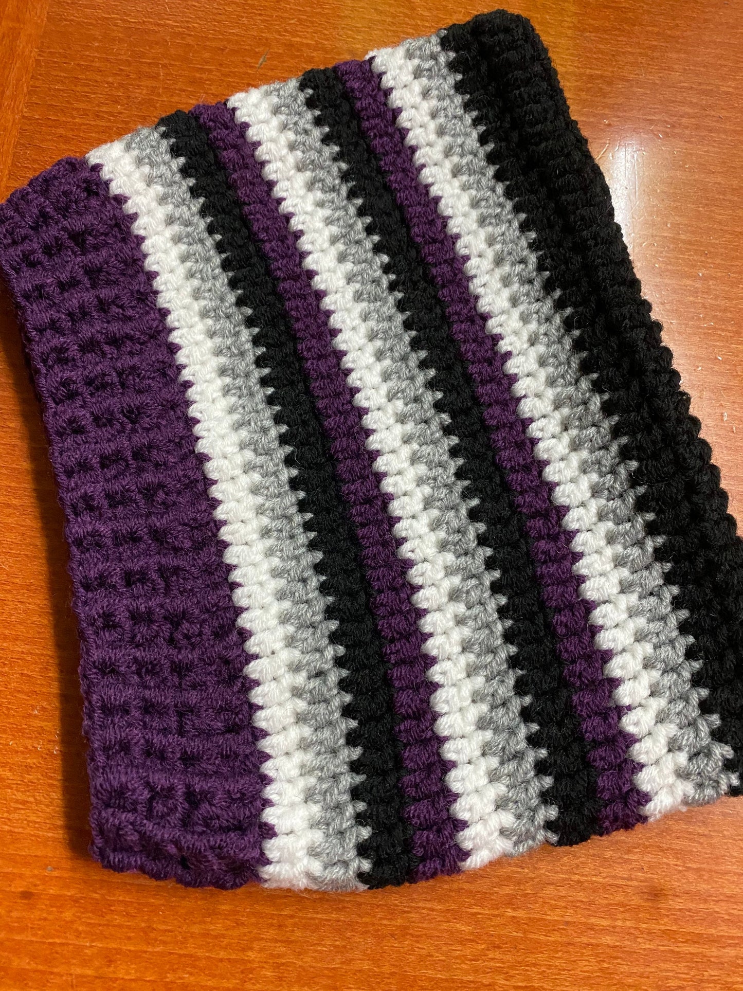 Crochet Cat Ears Beanie: Striped Wool-Blend Hat