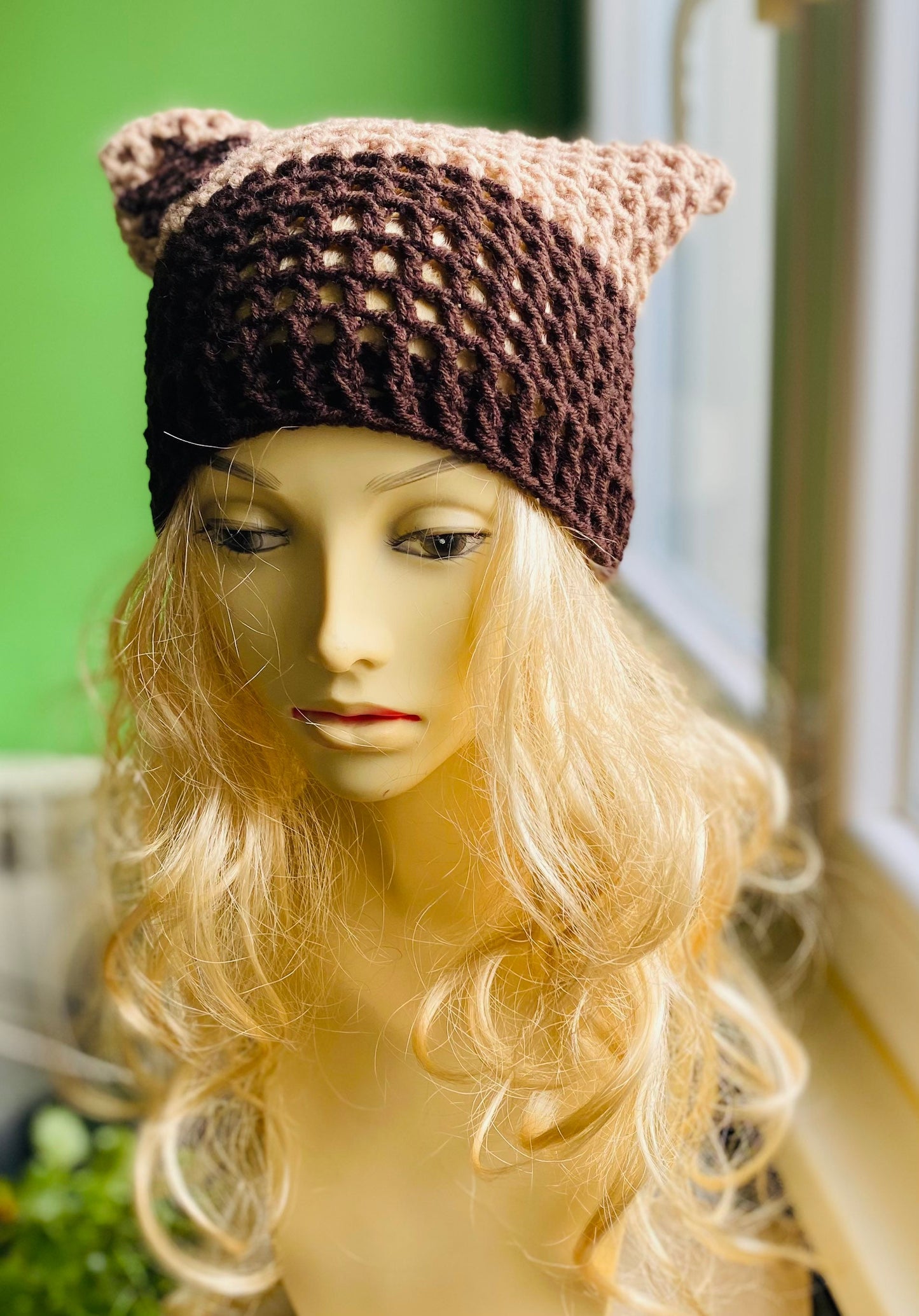 Cat beanie,star beanie,cat ears beanie,cat mesh beanie,cat ear hat,cat ears hat,cat ears autumn beanie, custom color cat beanie, fishnet hat