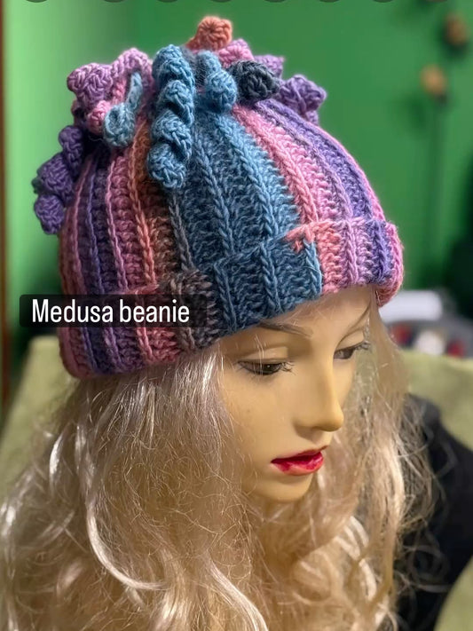 Medusa Beanie - Unique Handmade Crochet Hat with Textured Details