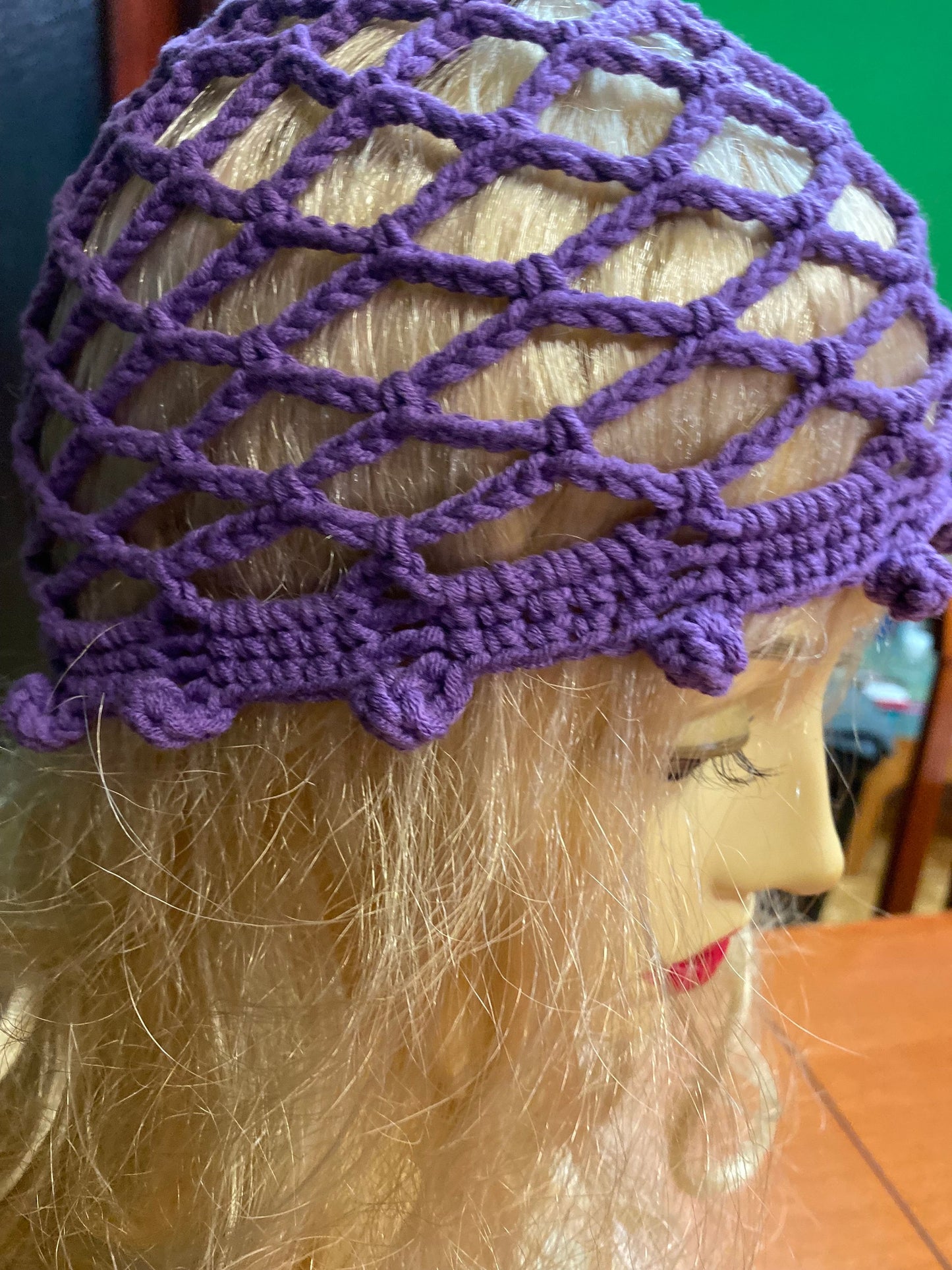 Purple Mesh beanie, netted mesh beanie, lilac crochet mesh hat, handmade mesh hat, handmade gift gift for her  crochet web beanie