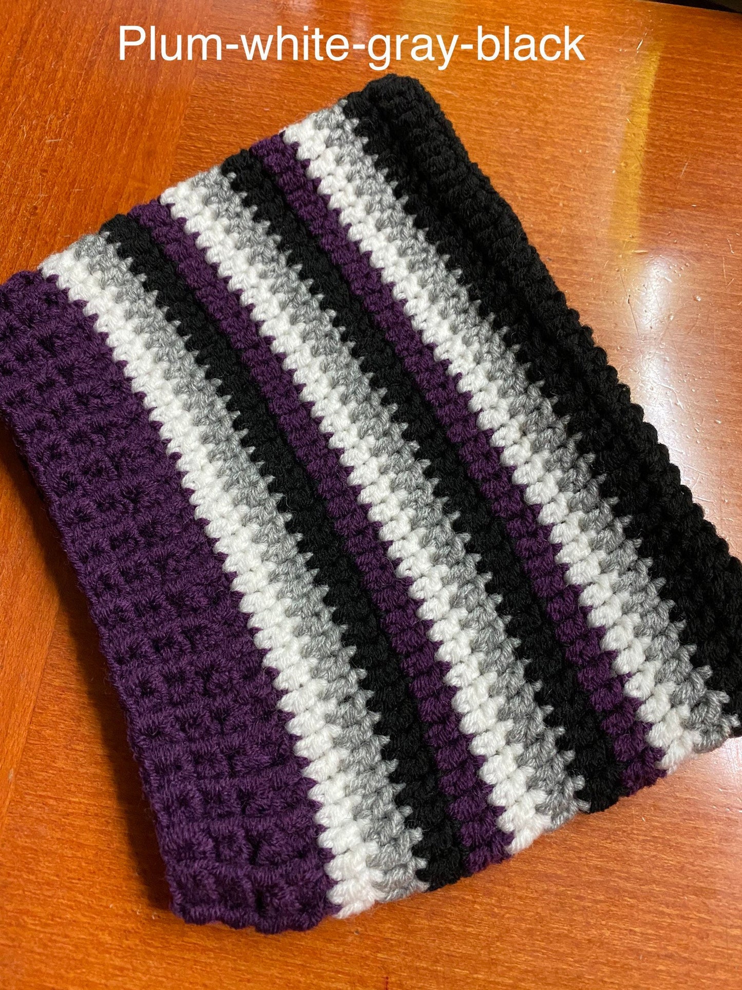 Crochet Asexual Pride Cat Ear Beanie: Wool Blend Hat