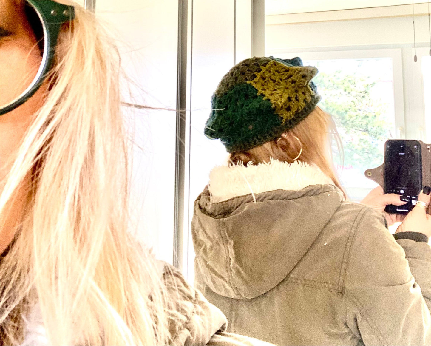 Handmade Crochet Star Hat: Wool Blend Beret
