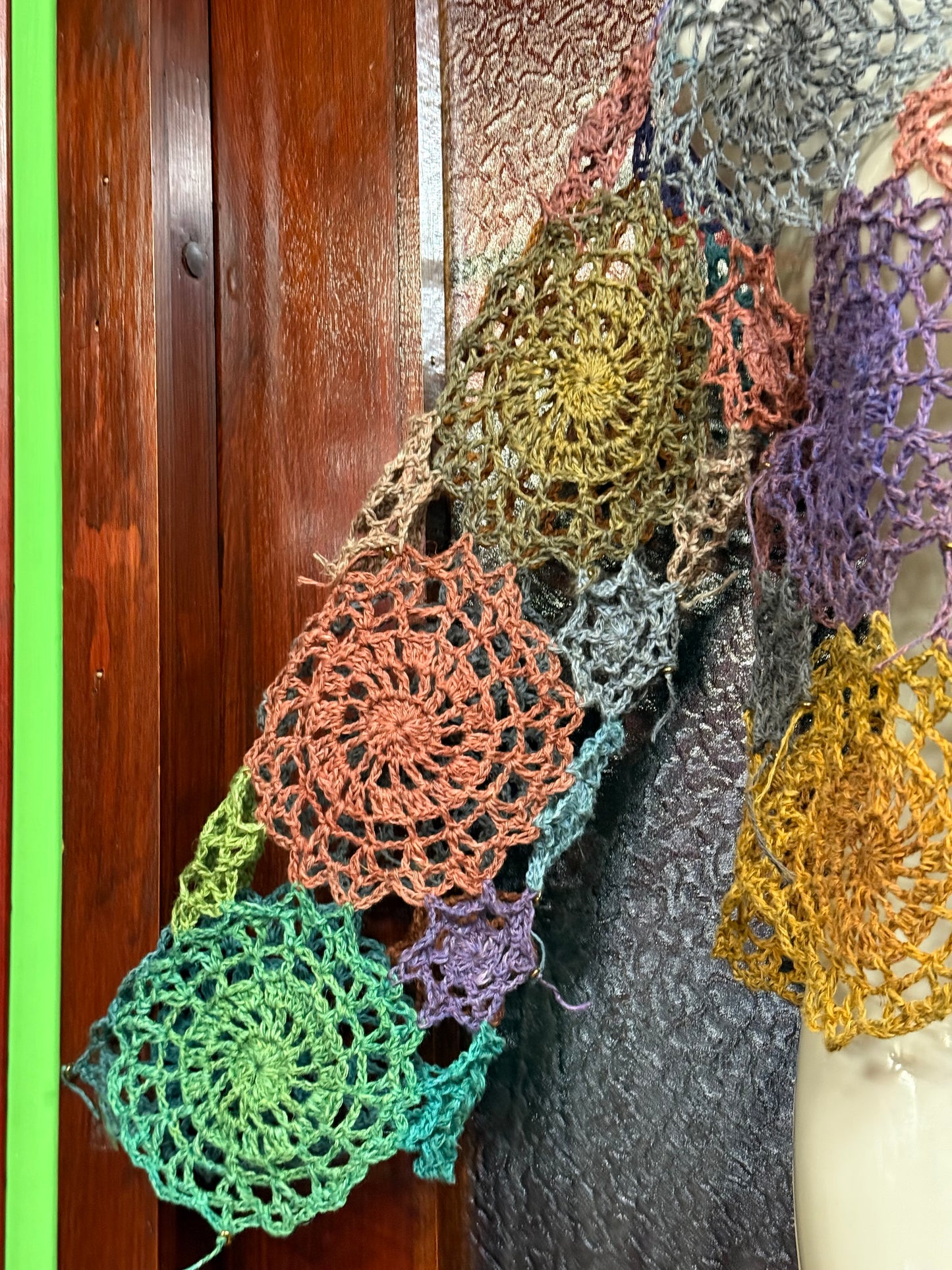 Handmade Circle colorful unique crochet blouse