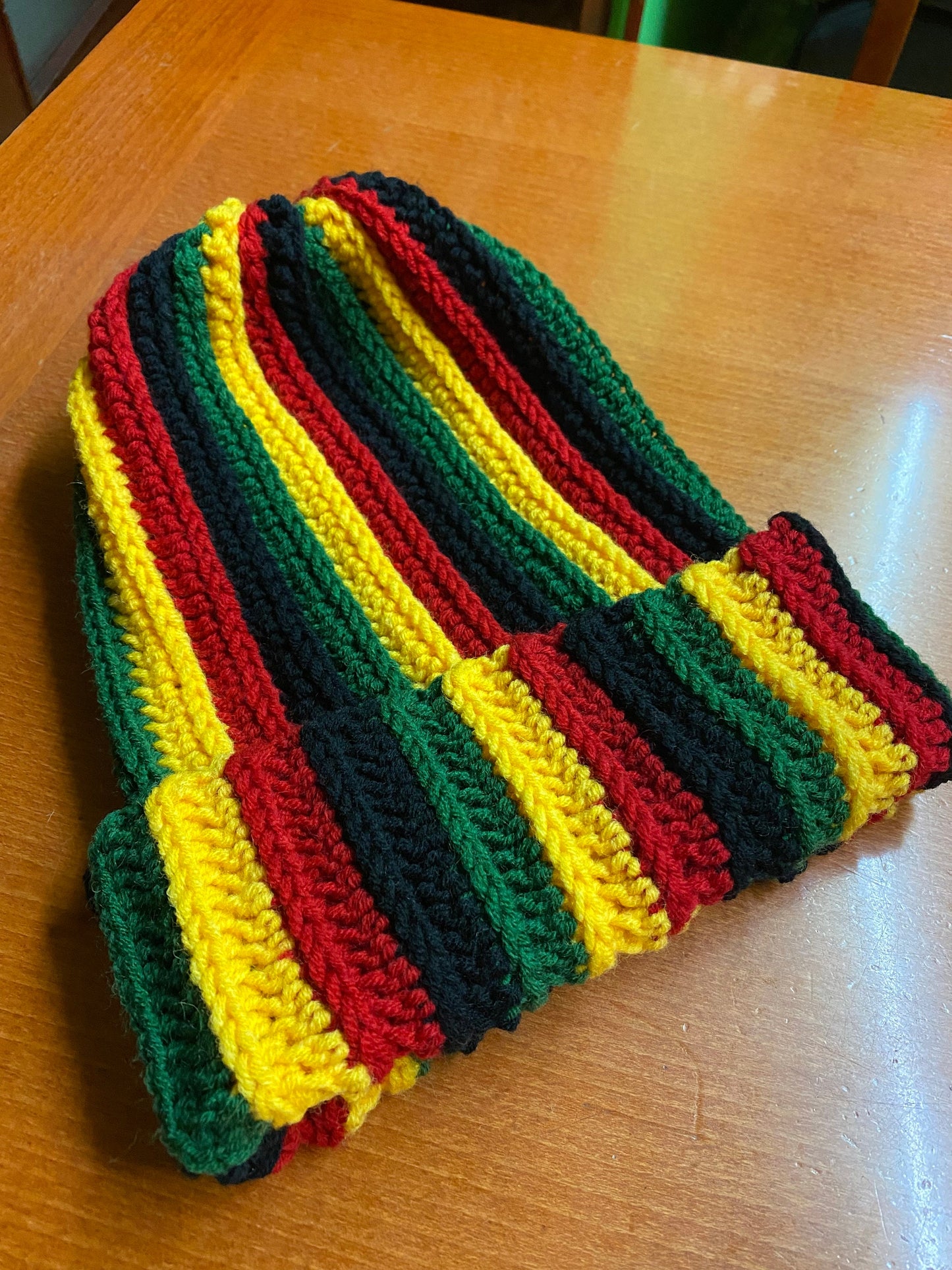 Oversized Rasta Dreadlock Beanie: Handmade Reggae Crochet Hat