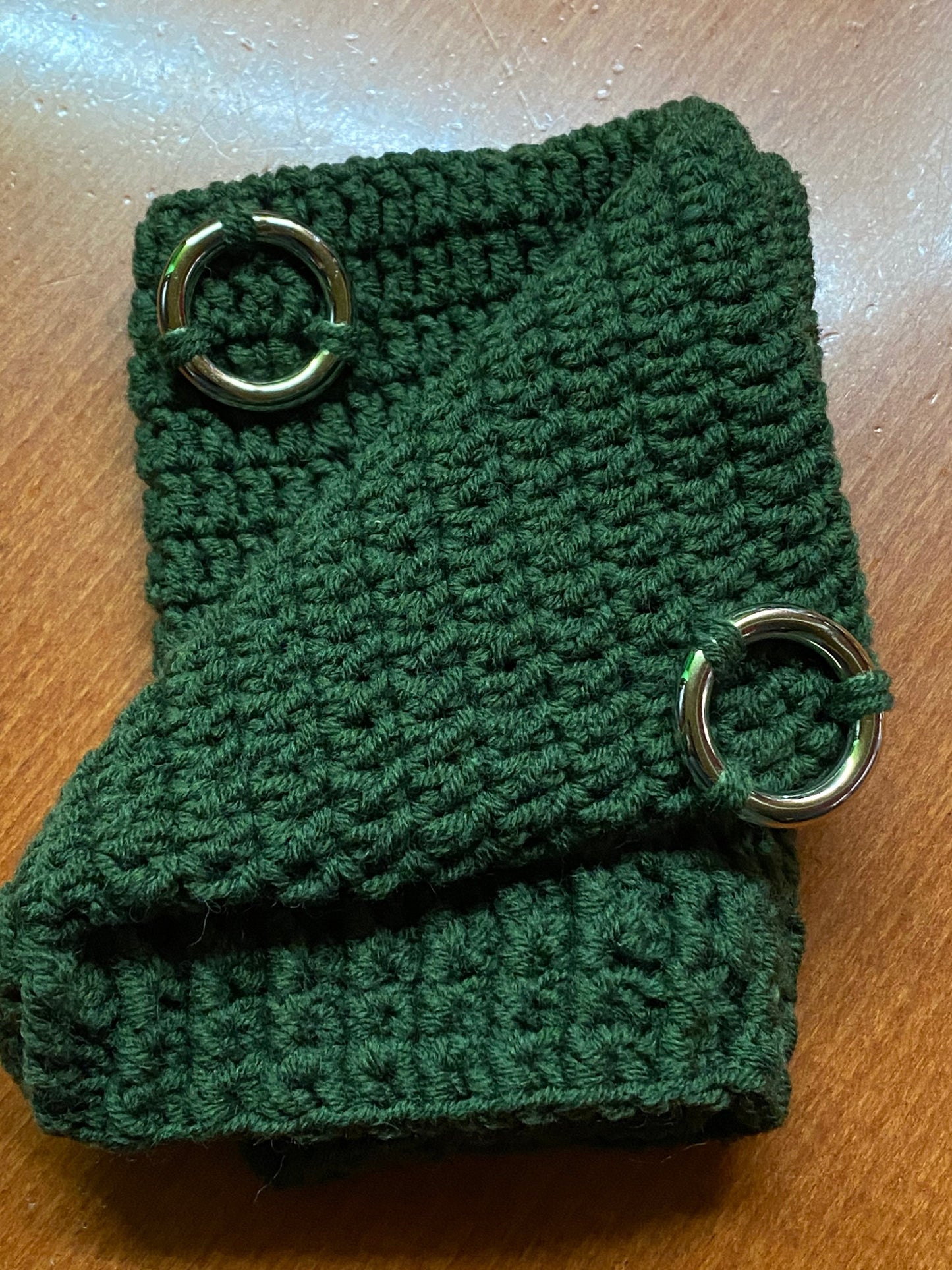 Crochet Cat Ear Beanie with Rings - Handmade Wool Blend