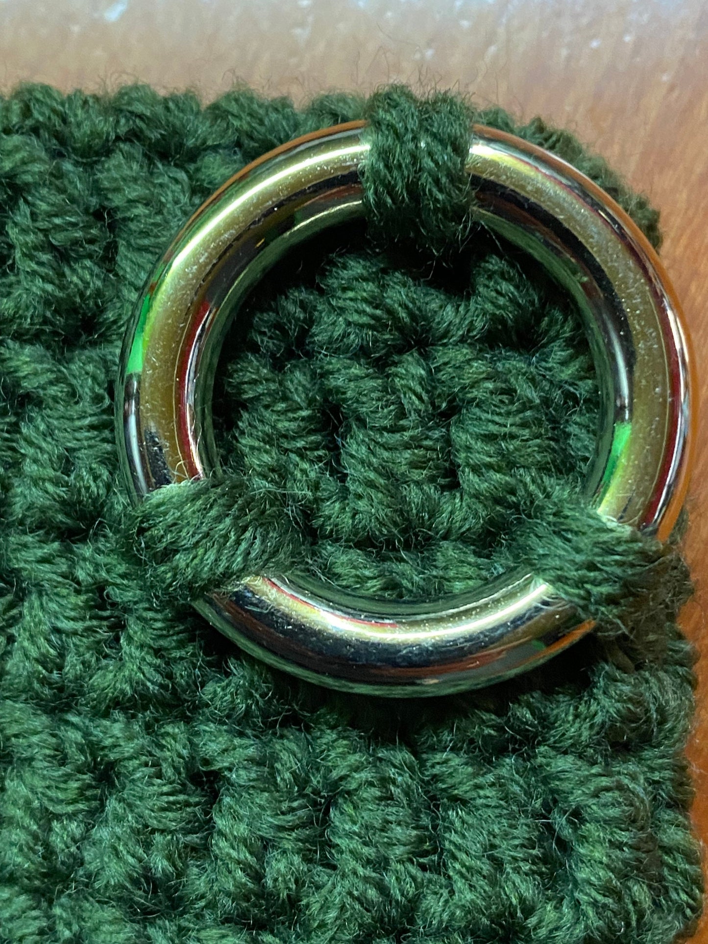 Crochet Cat Ear Beanie with Rings - Handmade Wool Blend