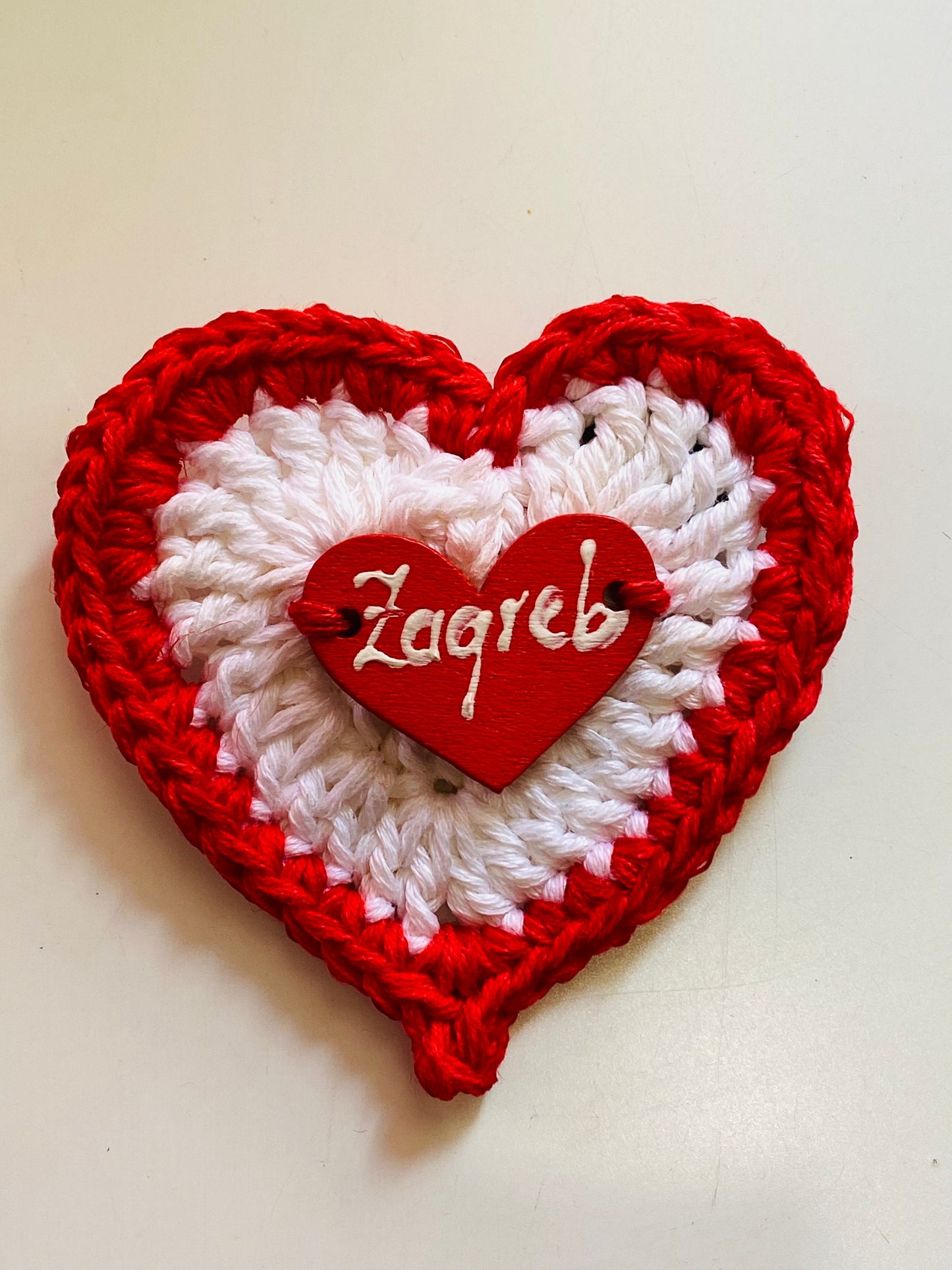 Crochet Zagreb Fridge Magnets: Handmade Cotton Set of 2