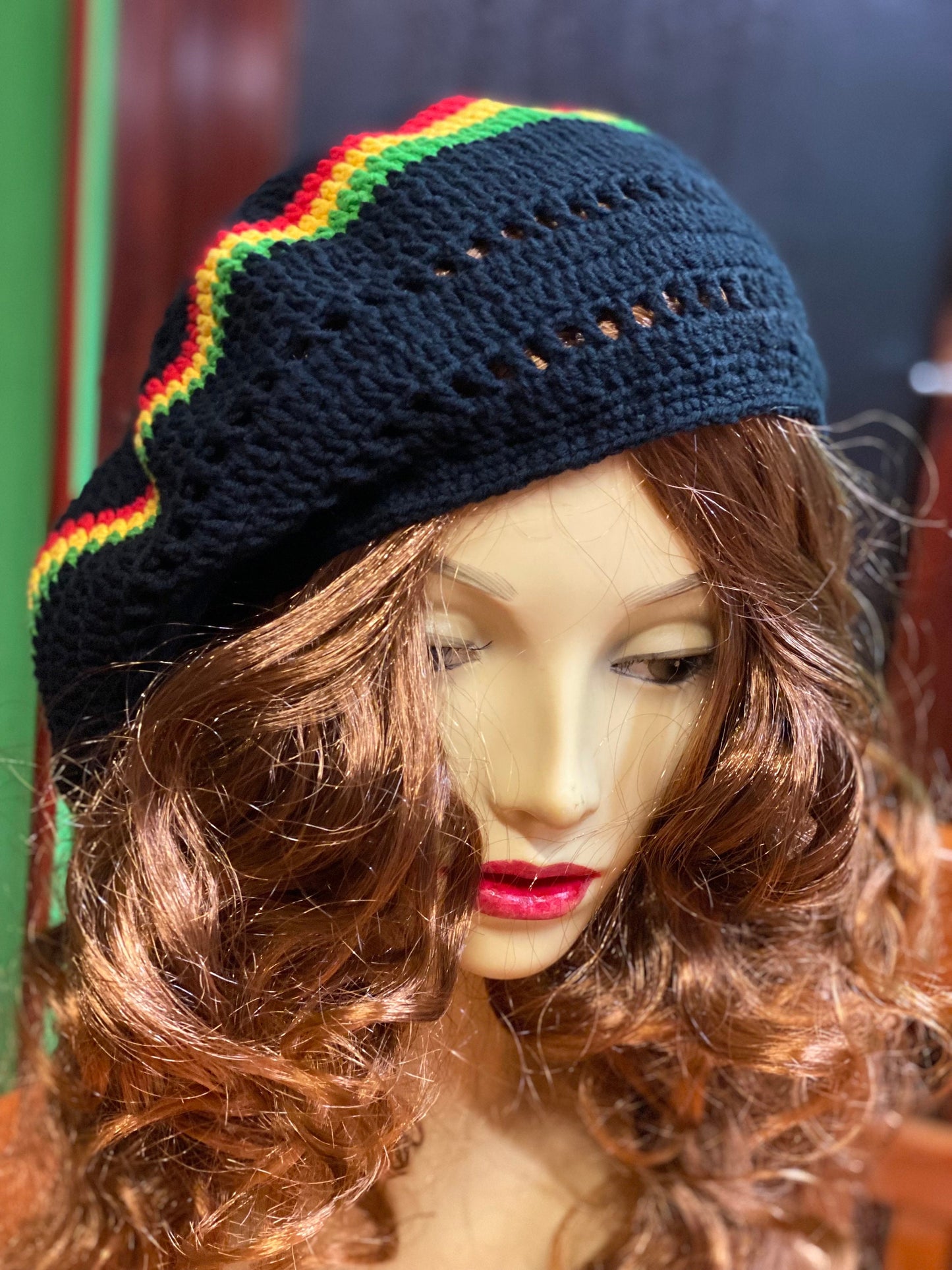 Oversized Rasta Dreadlock Hat: Handmade Crochet Beret