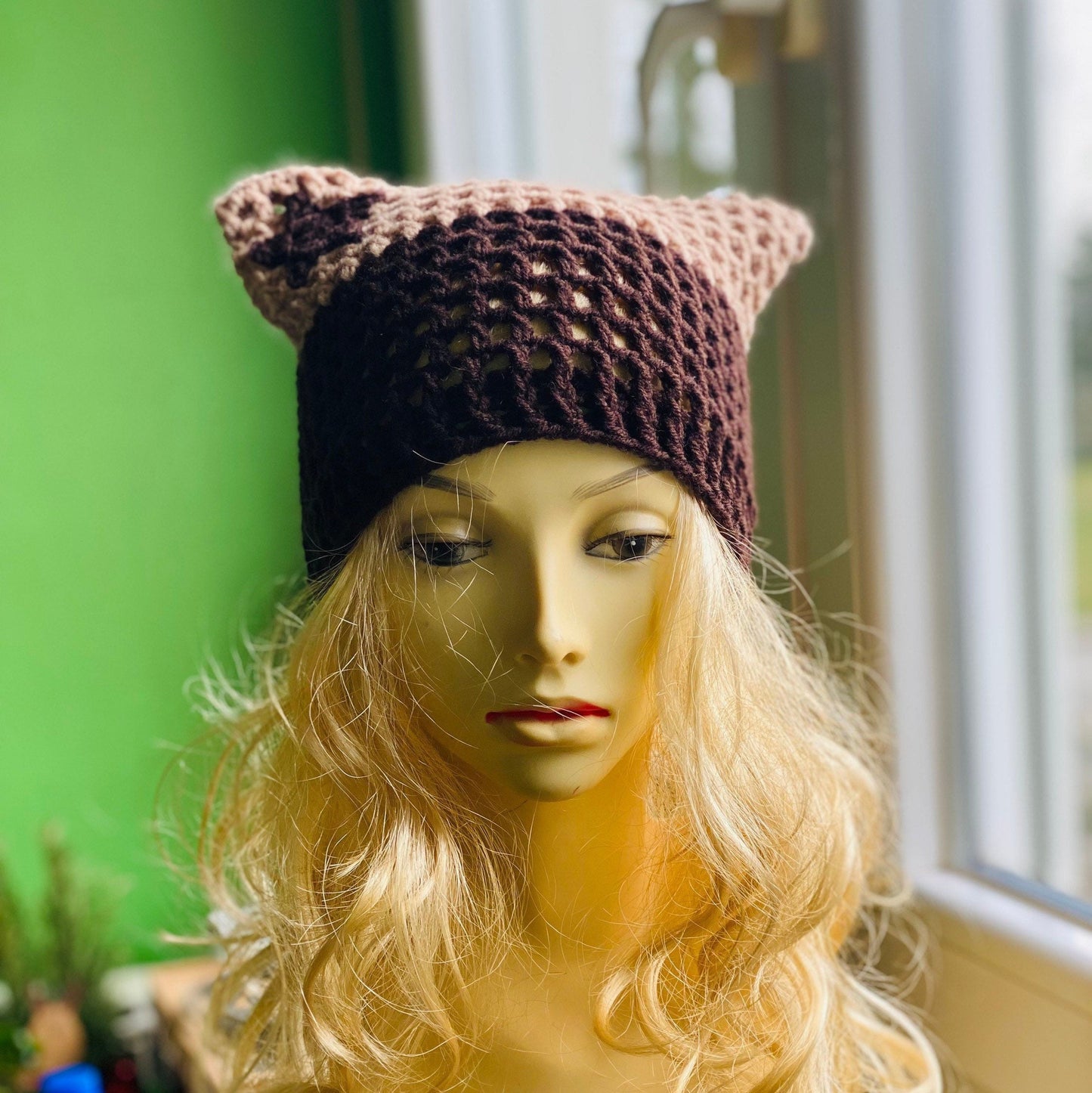 Cat beanie,star beanie,cat ears beanie,cat mesh beanie,cat ear hat,cat ears hat,cat ears autumn beanie, custom color cat beanie, fishnet hat