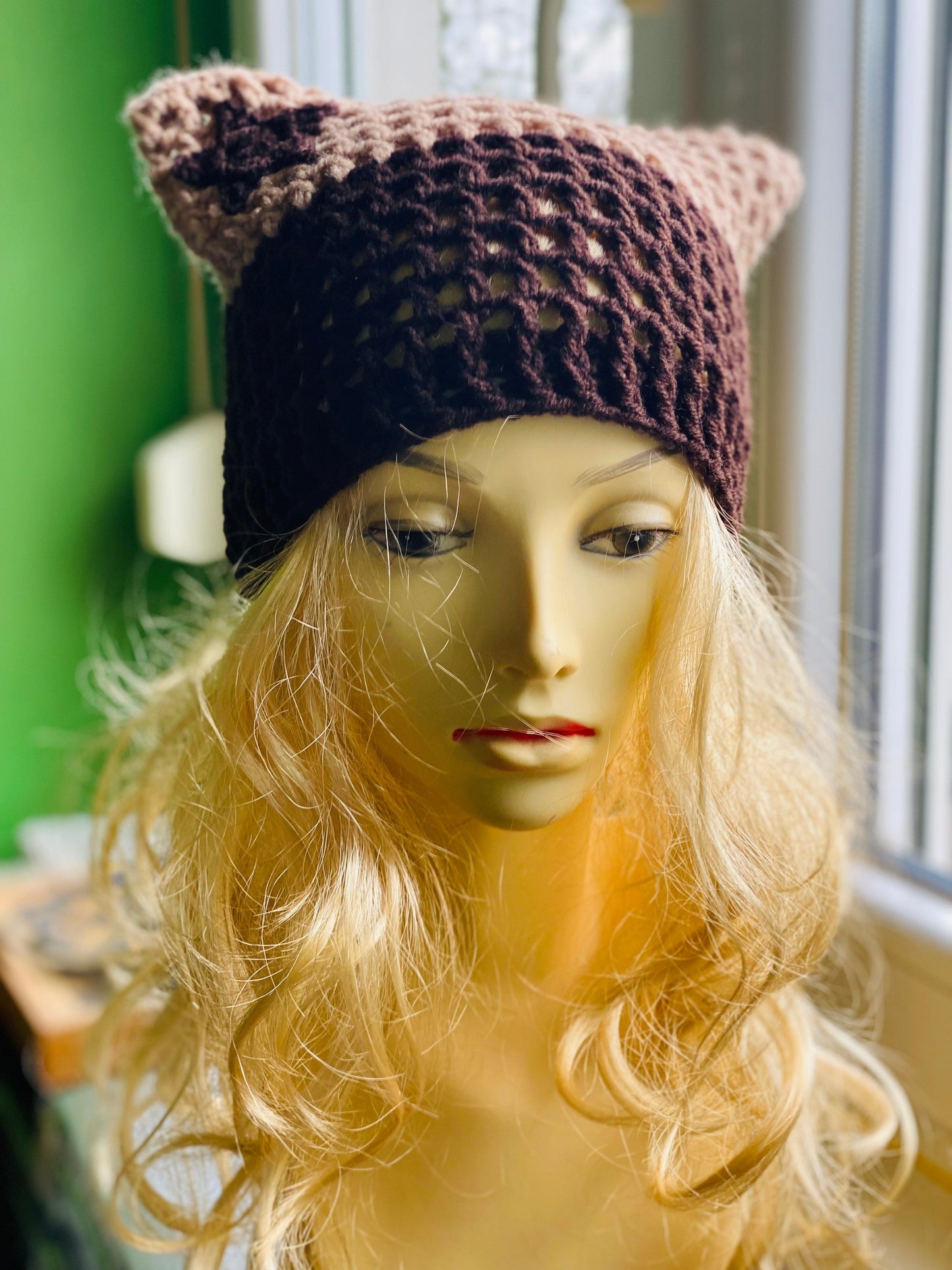 Cat beanie,star beanie,cat ears beanie,cat mesh beanie,cat ear hat,cat ears hat,cat ears autumn beanie, custom color cat beanie, fishnet hat