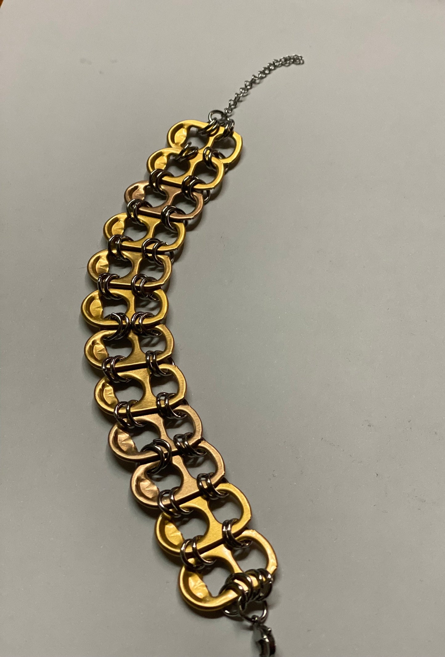 Recycled Soda Tab Bracelet: Handmade Stainless Steel Jewelry