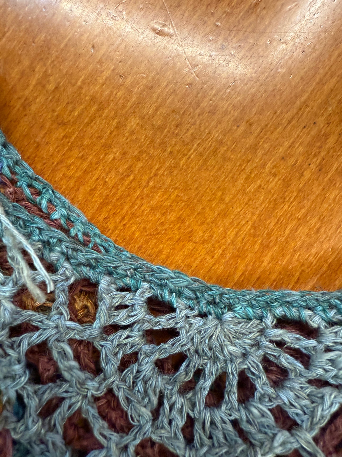 Handmade Circle colorful unique crochet blouse