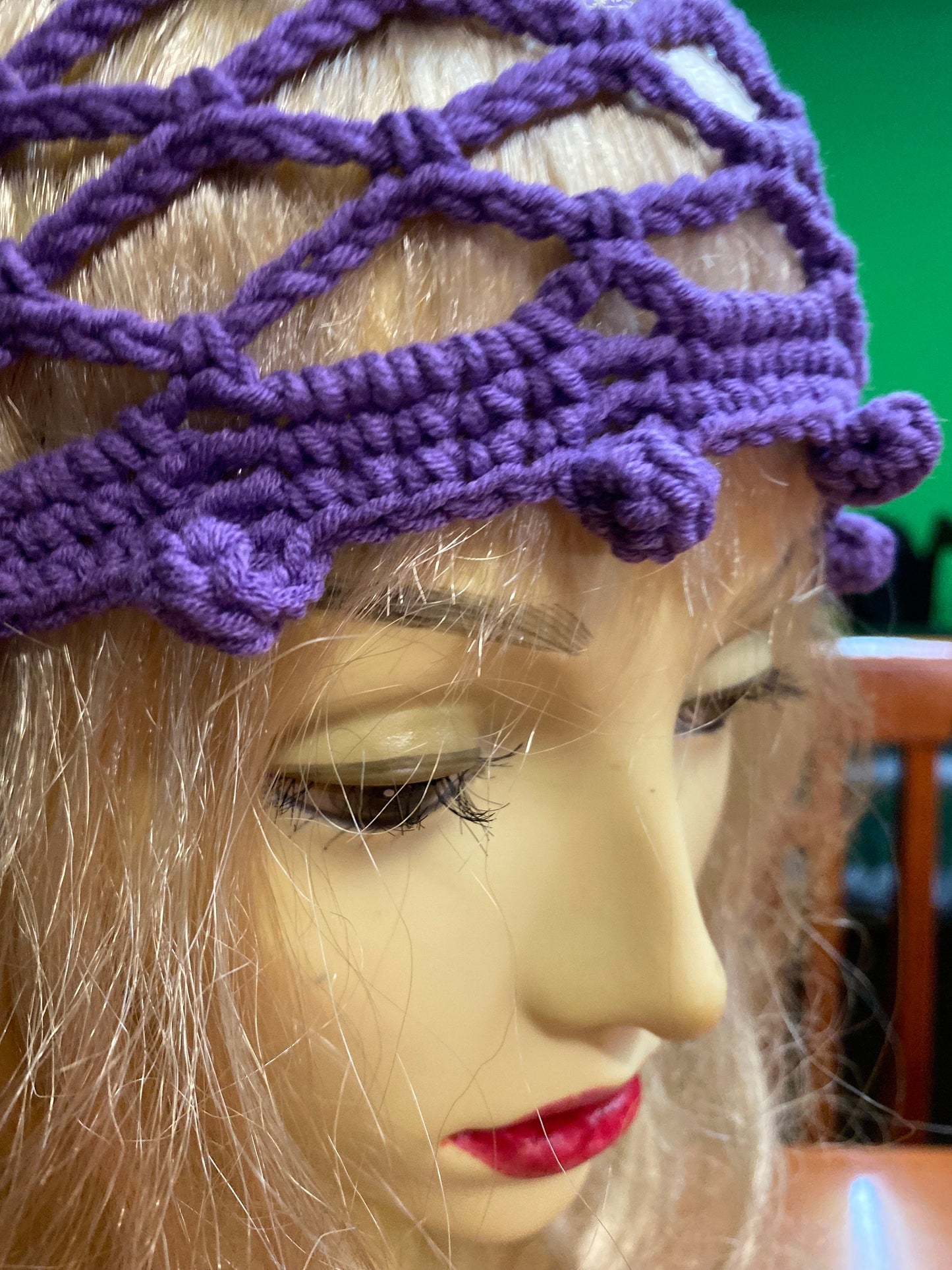 Purple Mesh beanie, netted mesh beanie, lilac crochet mesh hat, handmade mesh hat, handmade gift gift for her  crochet web beanie