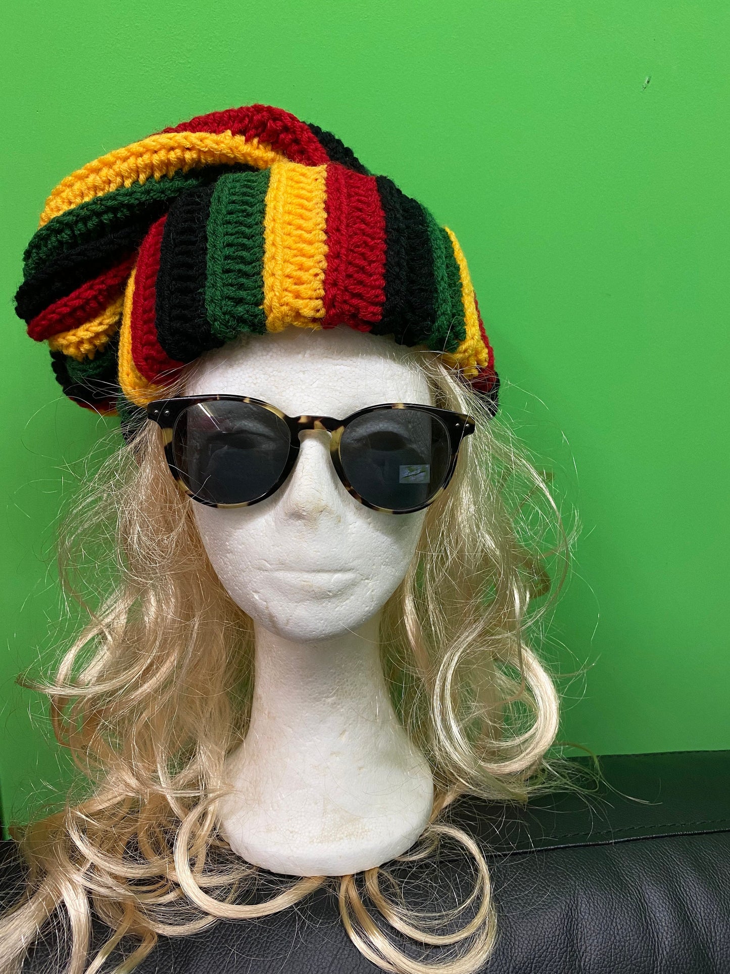 Oversized Rasta Dreadlock Beanie: Handmade Reggae Crochet Hat
