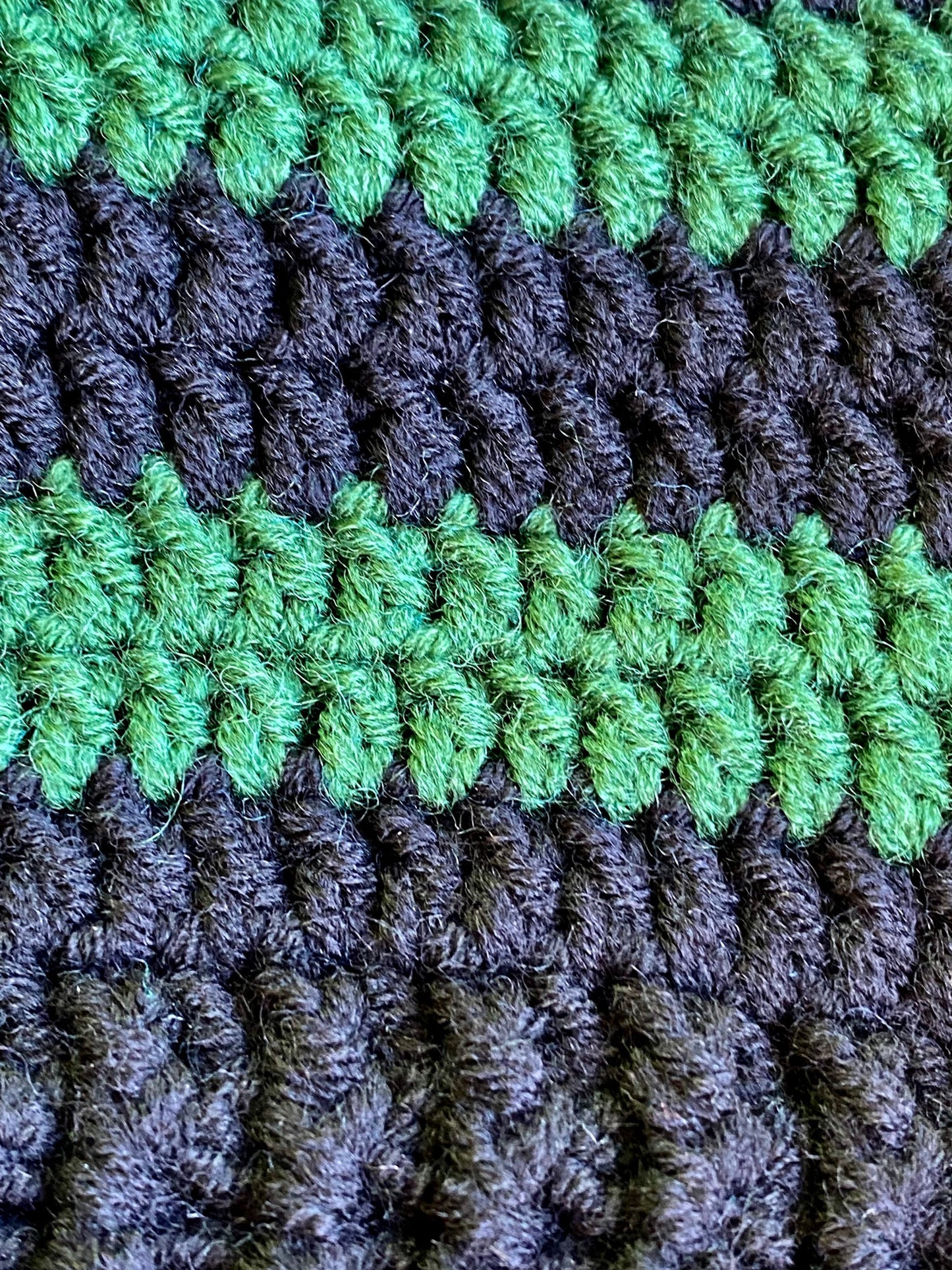 Handmade Crochet Cat Ear Beanie: Striped Wool-Acrylic Hat
