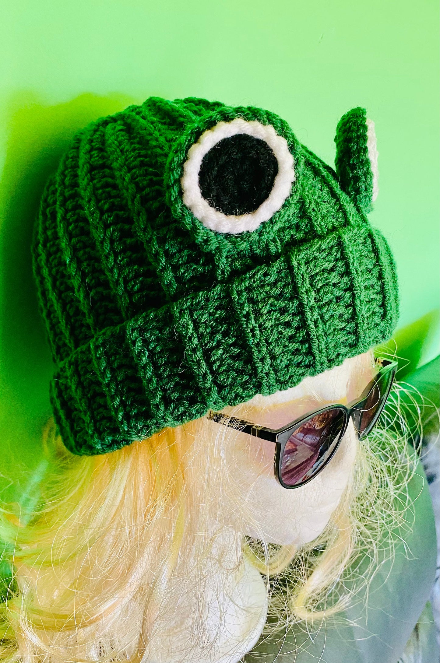 Frog beanie, crochet frog hat, alt