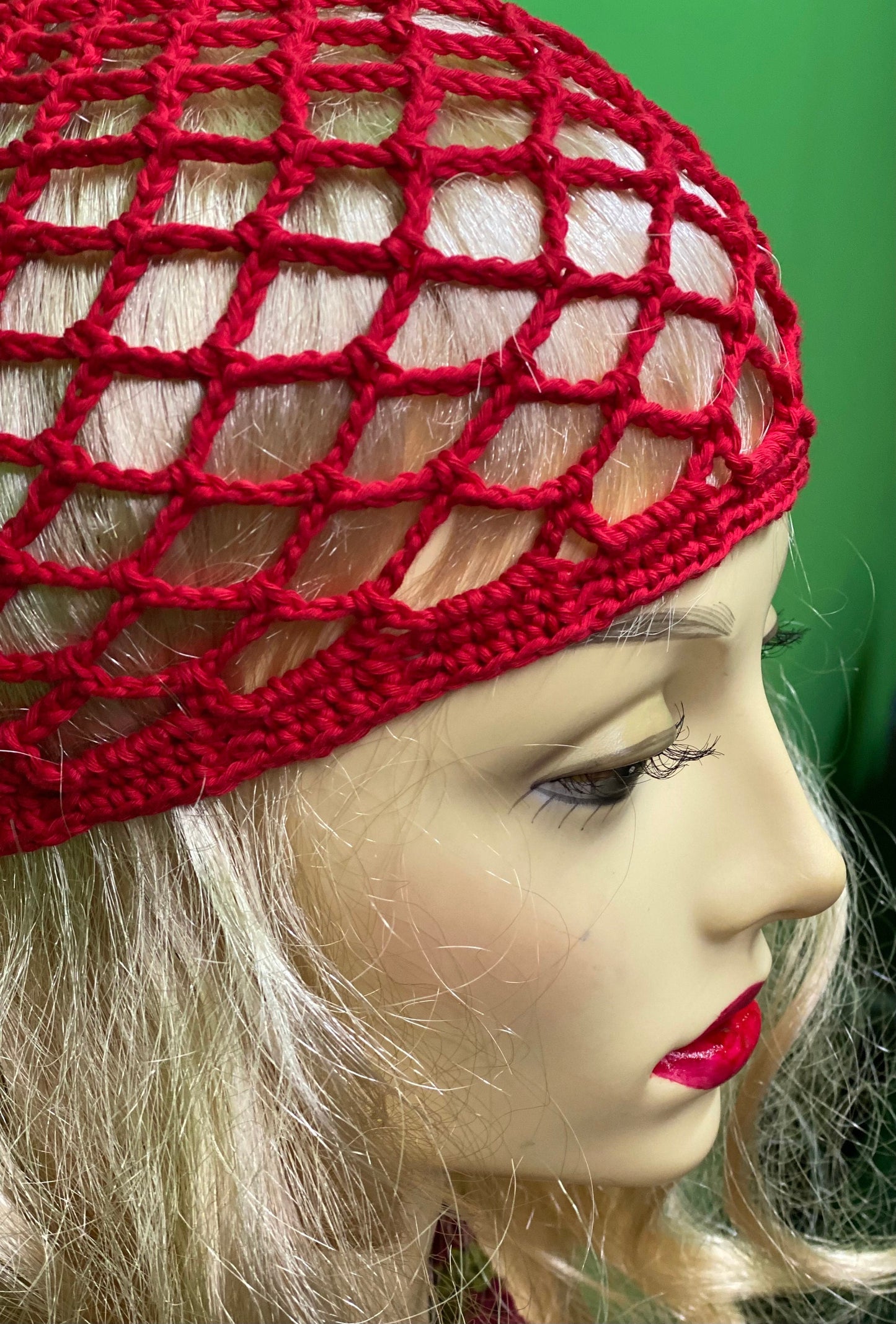 Boho Mesh Crochet Beanie – Lightweight Net Knit Hat in Multiple Colors