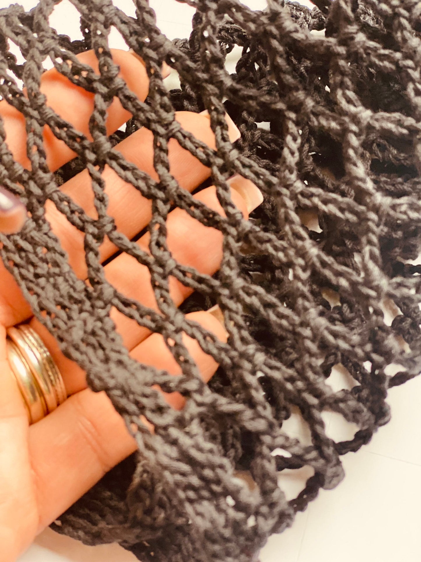 Black Mesh beanie, netted mesh beanie, crochet mesh hat, handmade mesh hat, handmade gift, gift for her, crochet web beanie