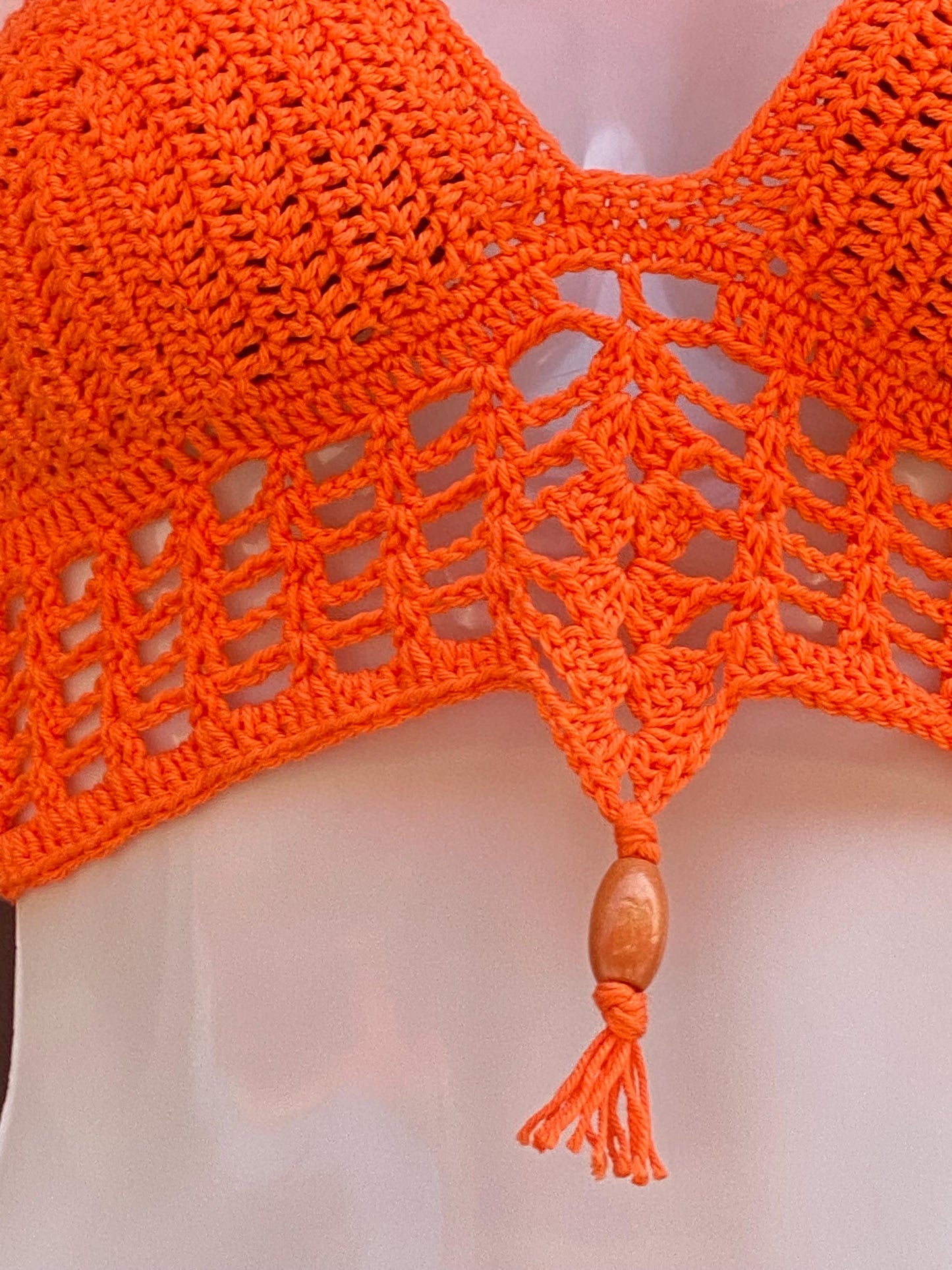 Crochet Festival Top, Boho Halter Crop Top, Hippie Bralette with Beads, Handmade Summer Beach Wear, Sexy Crochet Bra, Gift for Her, Rave Out