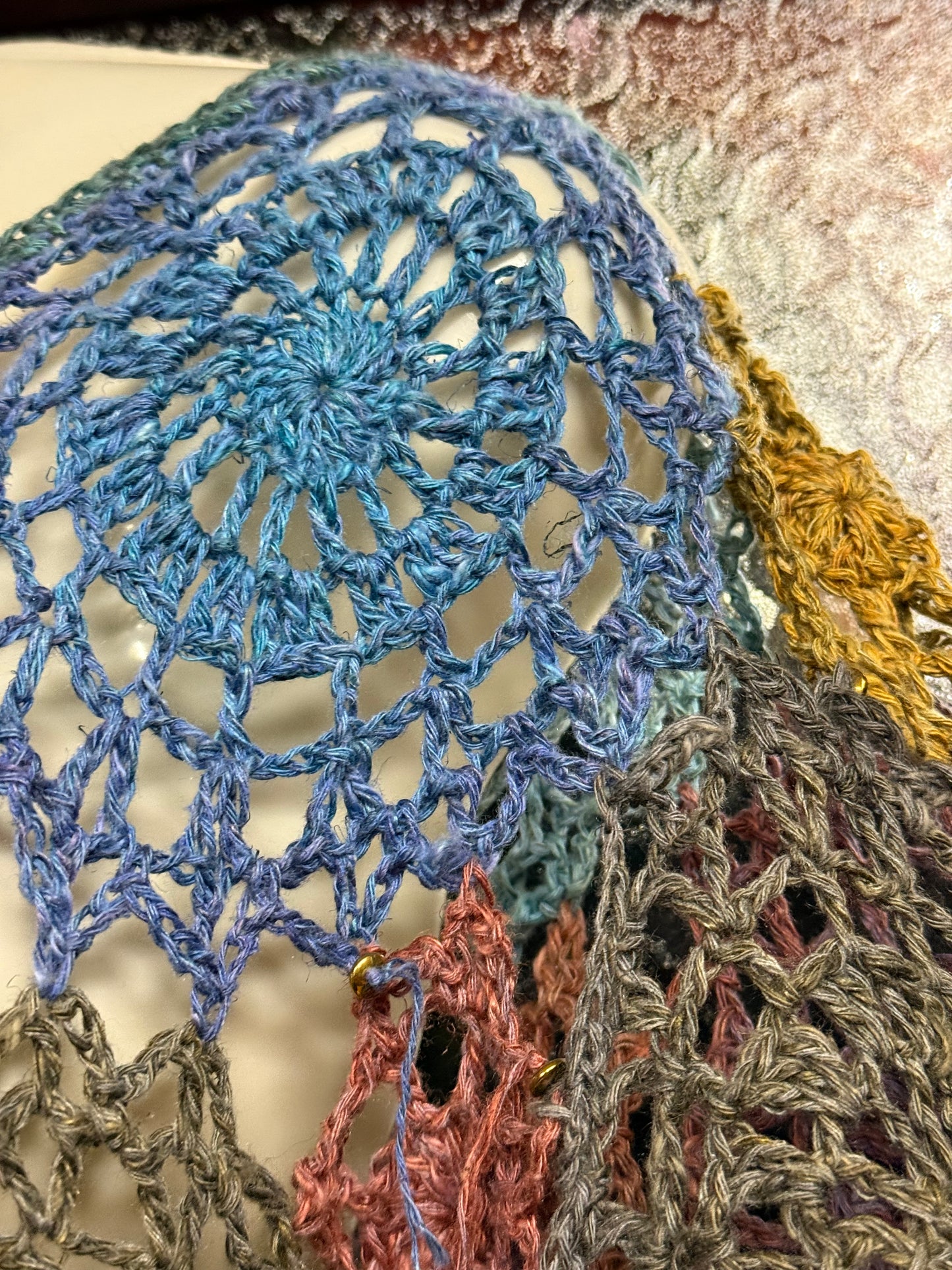 Handmade Circle colorful unique crochet blouse