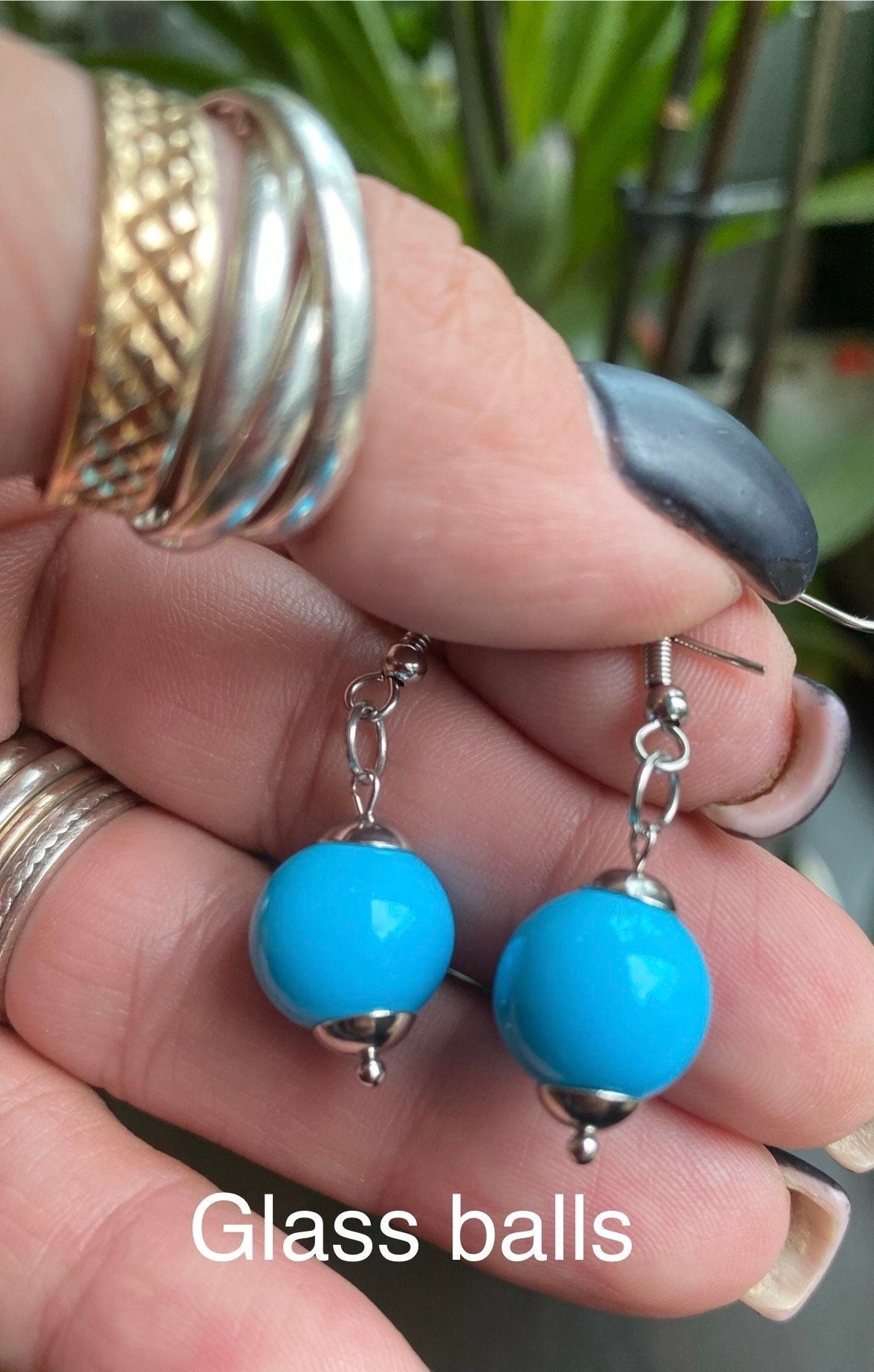 Anime earrings, handmade jewelry, gift for her, agate stone hematite, ceramic, rubber glass, red glass, cross, anime jewelry