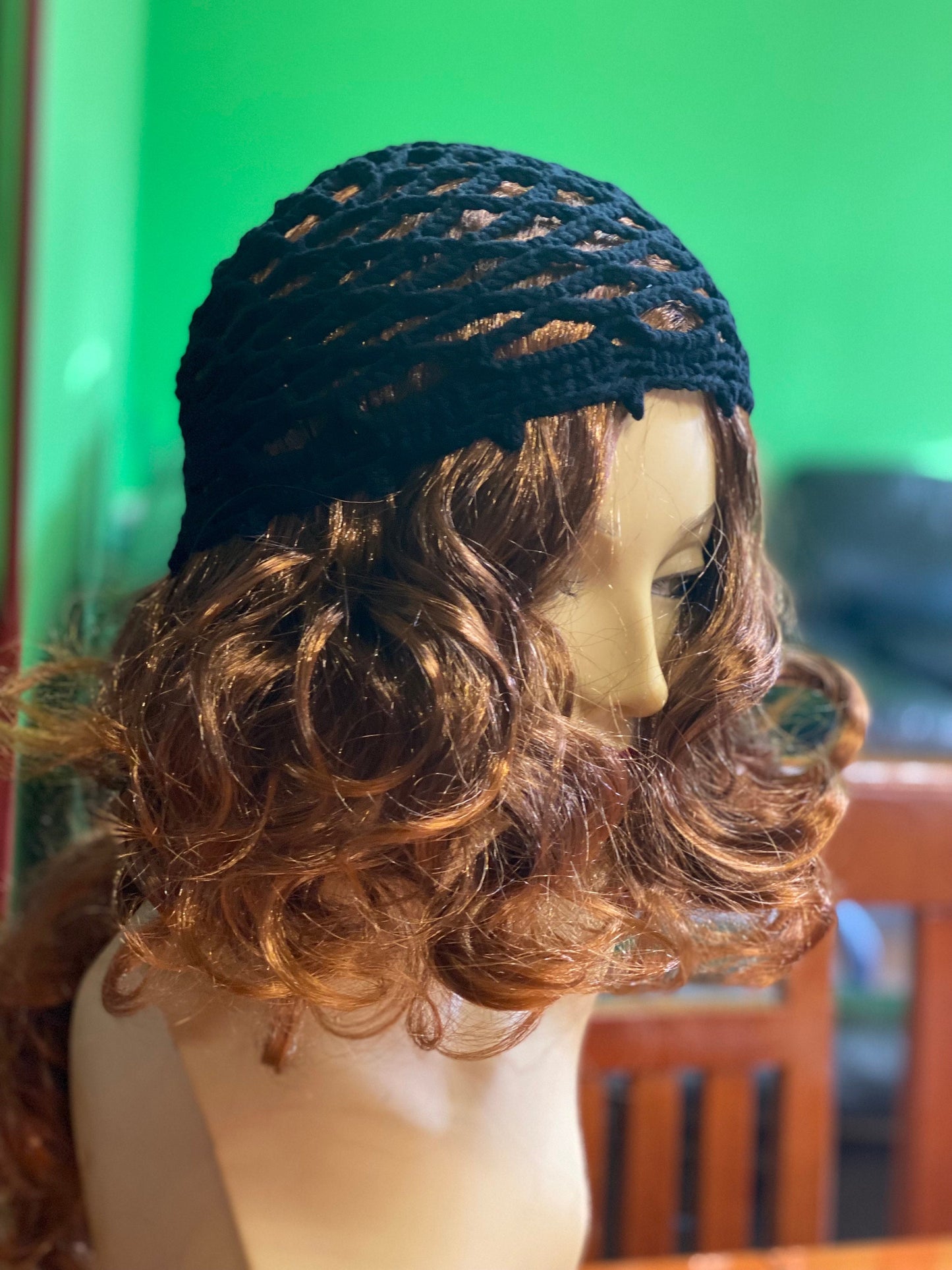 Summer Mesh beanie, crochet beanie, black crochet mesh hat, handmade mesh hat, handmade gift, gift for her, crochet web beanie, Mother’s Day