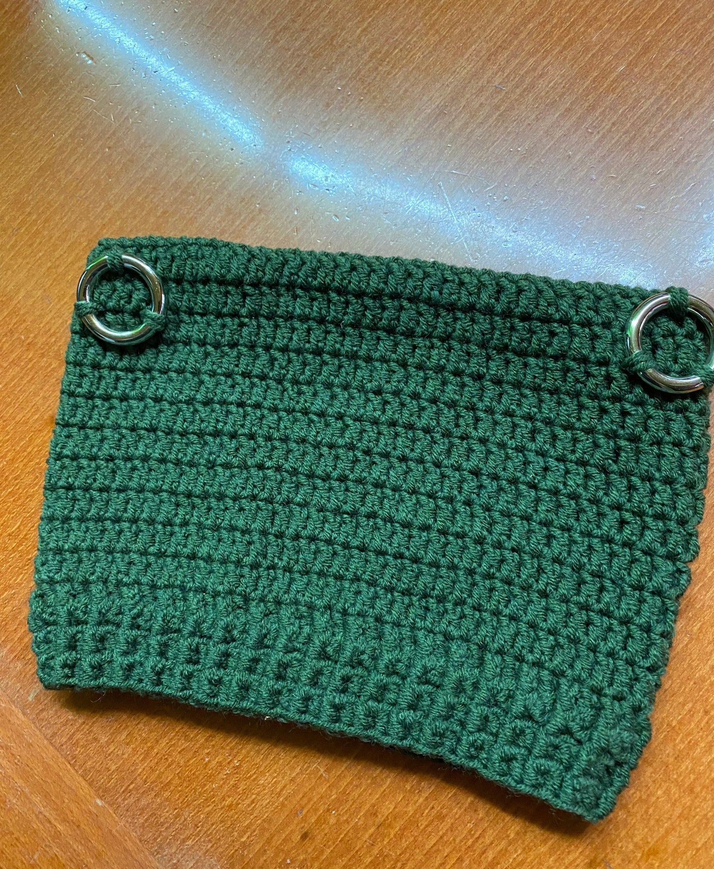 Crochet Cat Ear Beanie with Rings - Handmade Wool Blend