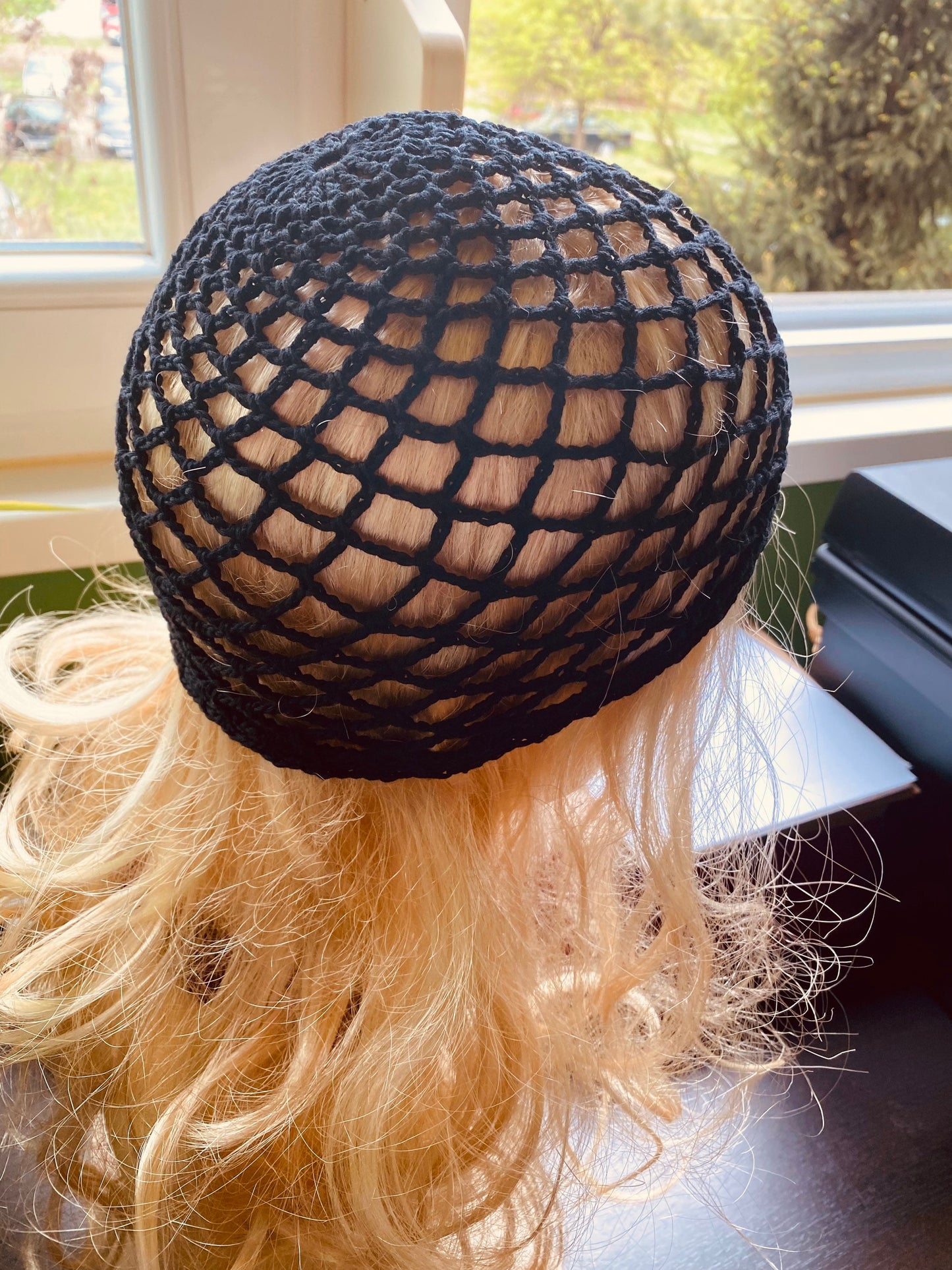 Black Mesh beanie, netted mesh beanie, crochet mesh hat, handmade mesh hat, handmade gift, gift for her, crochet web beanie