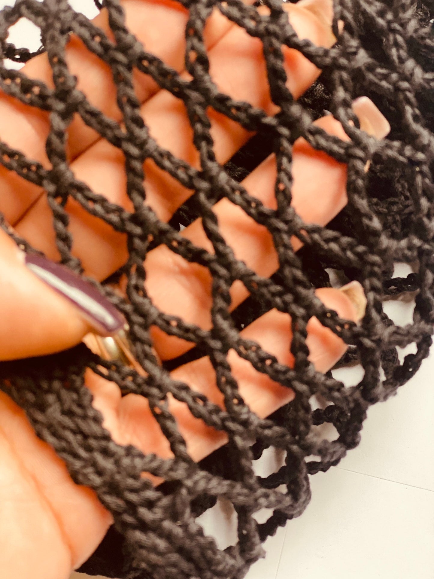 Black Mesh beanie, netted mesh beanie, crochet mesh hat, handmade mesh hat, handmade gift, gift for her, crochet web beanie
