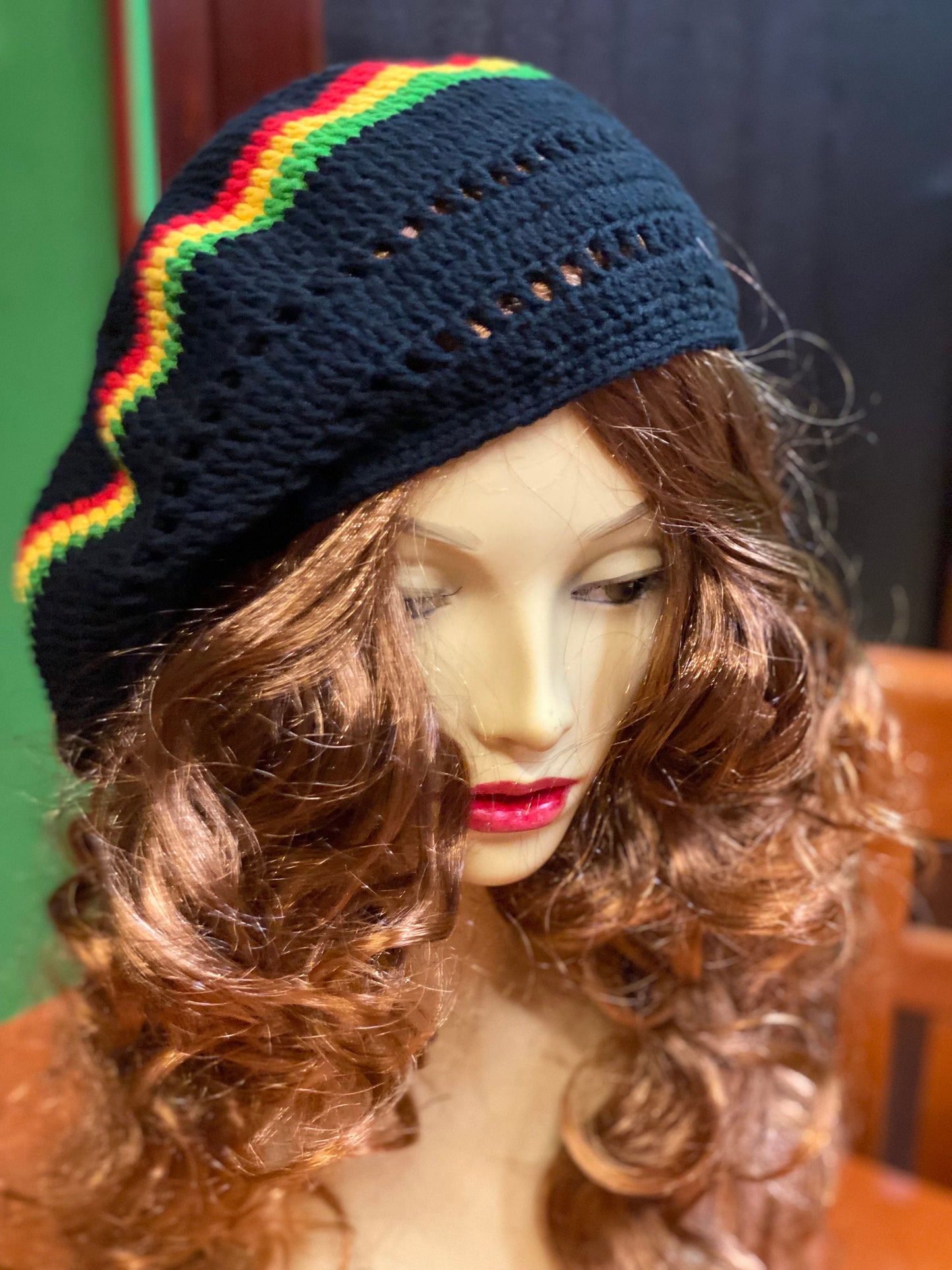 Oversized Rasta Dreadlock Hat: Handmade Crochet Beret
