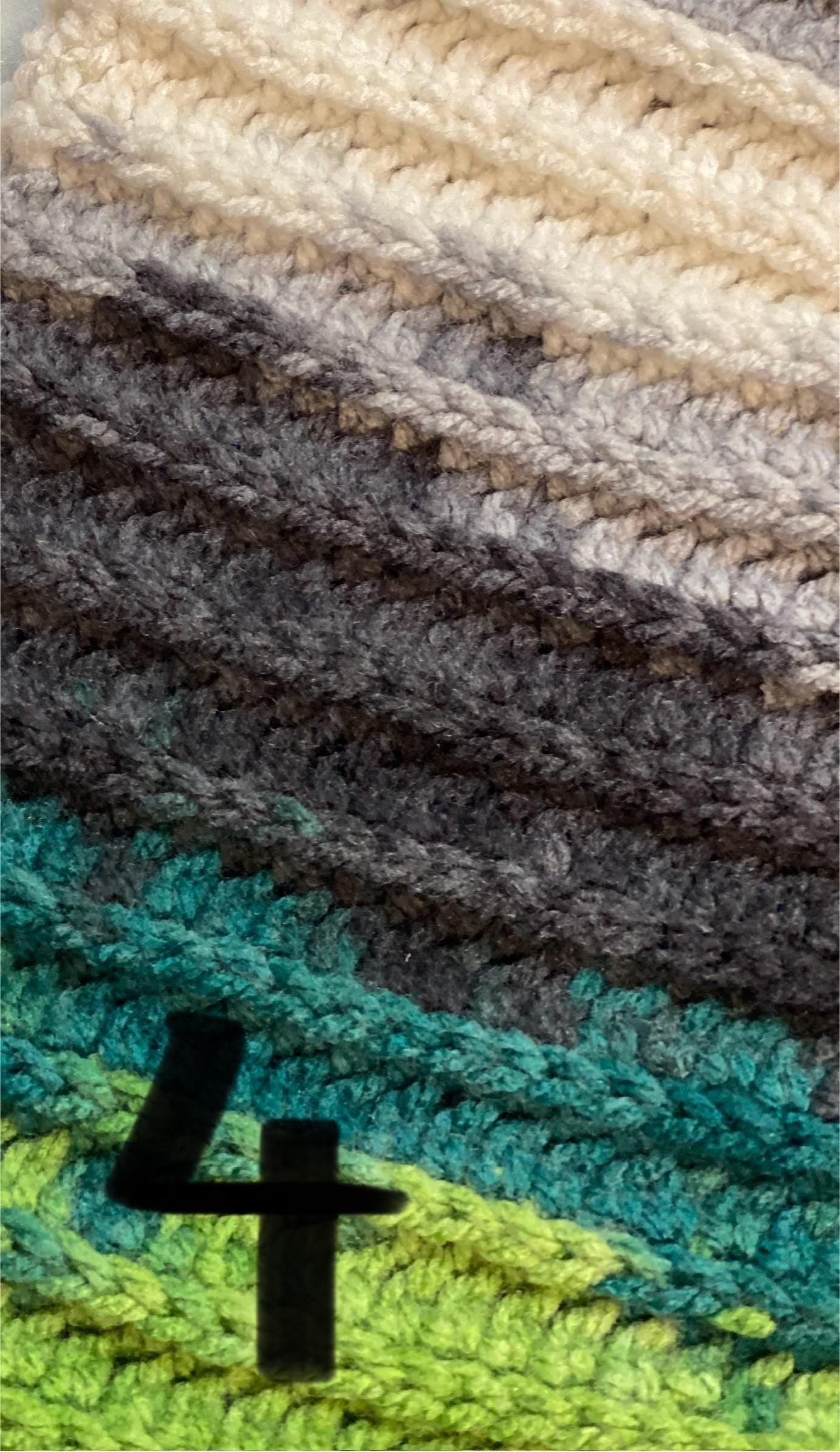 Crochet cat ear beanie, ombre striped square hat, y2k aesthetic winter cap, handmade aesthetic grunge hat, gray and white striped kitty hat