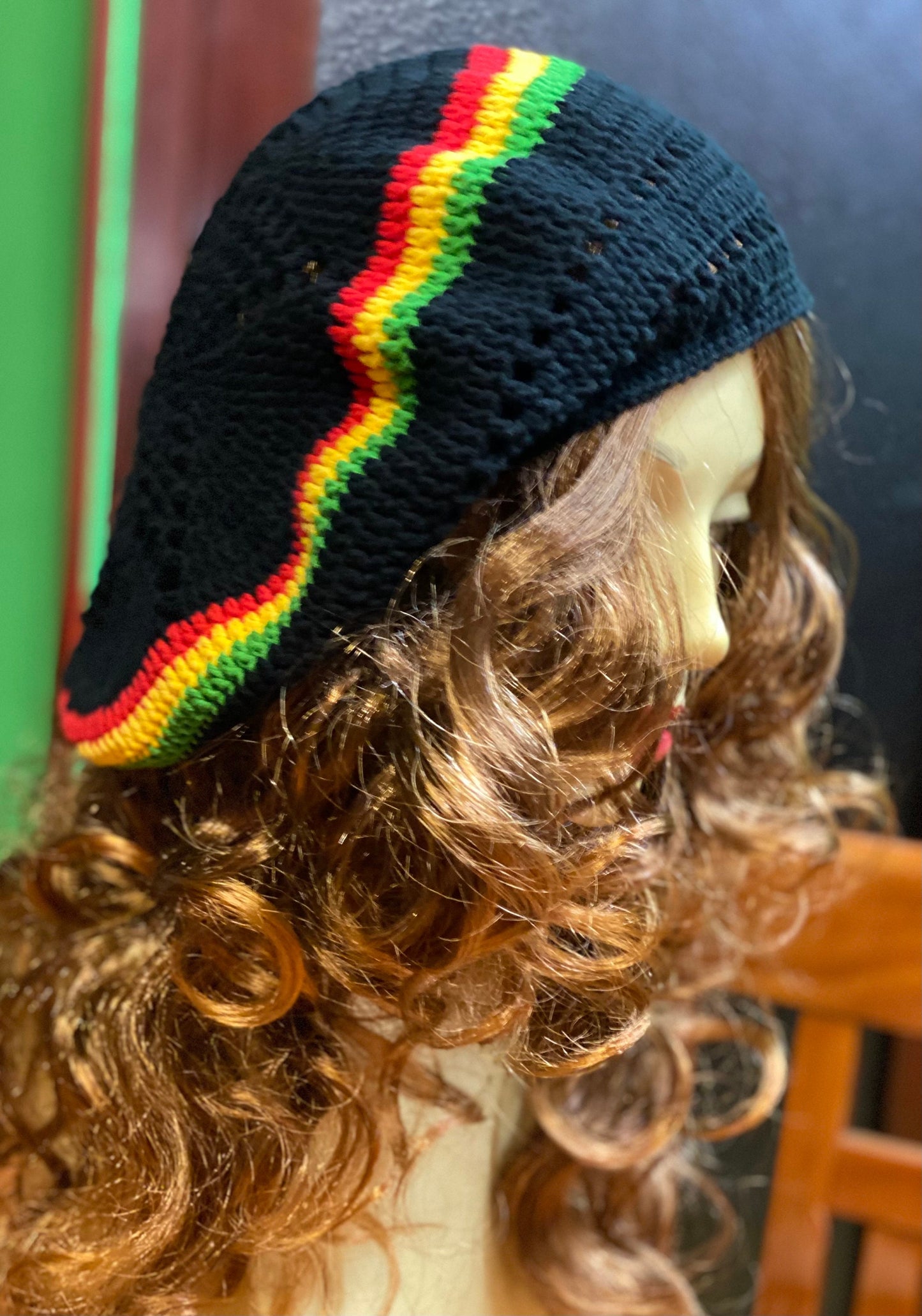 Oversized Rasta Dreadlock Hat: Handmade Crochet Beret