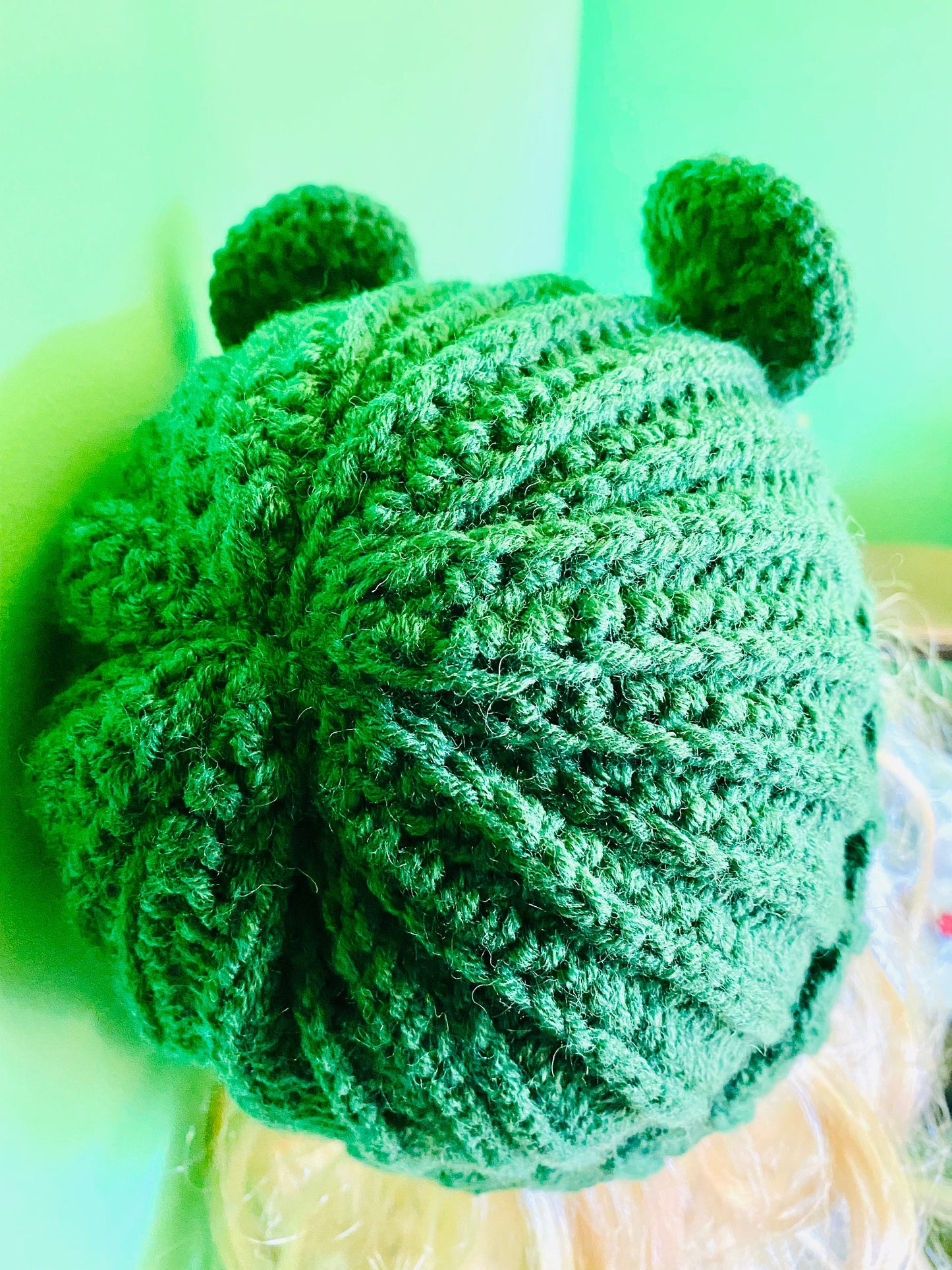 Frog beanie, crochet frog hat, alt