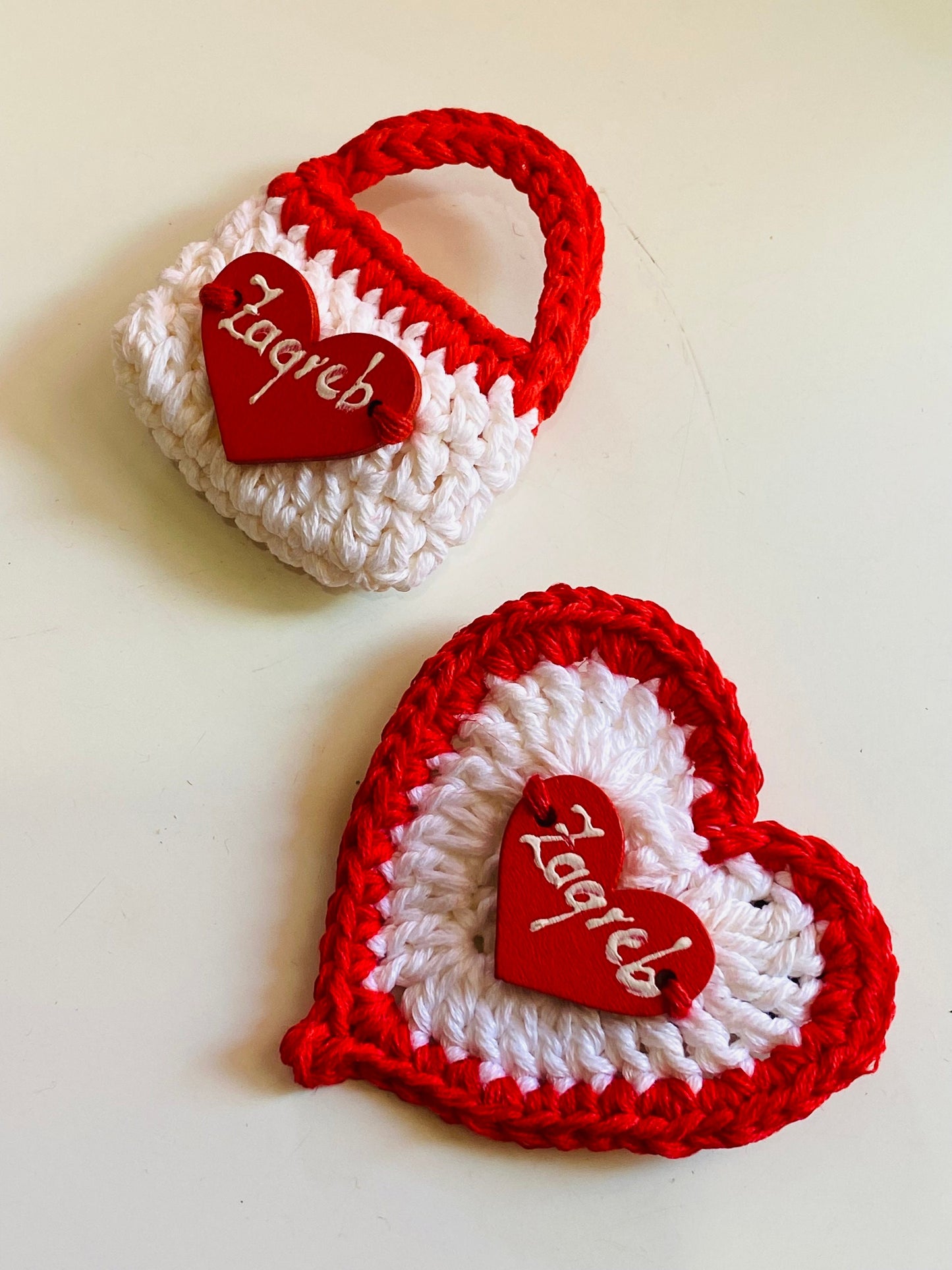 Crochet Zagreb Fridge Magnets: Handmade Cotton Set of 2