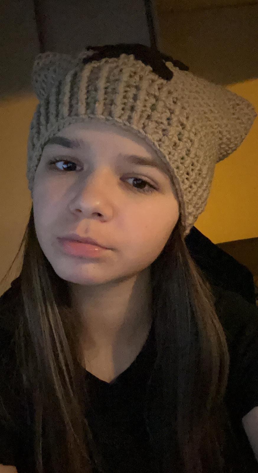 Crochet Cat Ear Beanie: Custom Star Hat, Wool Blend