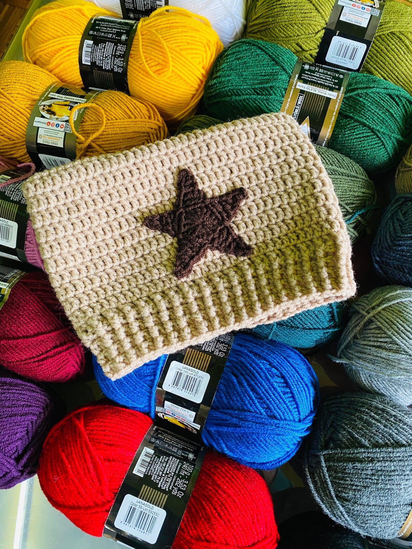 Crochet Cat Ear Beanie: Custom Star Hat, Wool Blend
