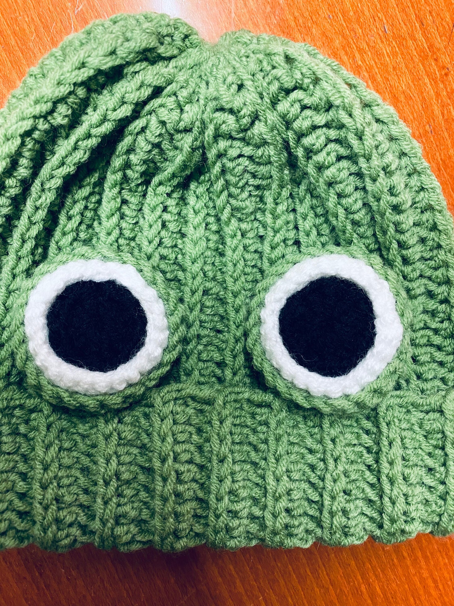 Frog beanie, frogie, frogy alt crochet handmade winter beanie, hat