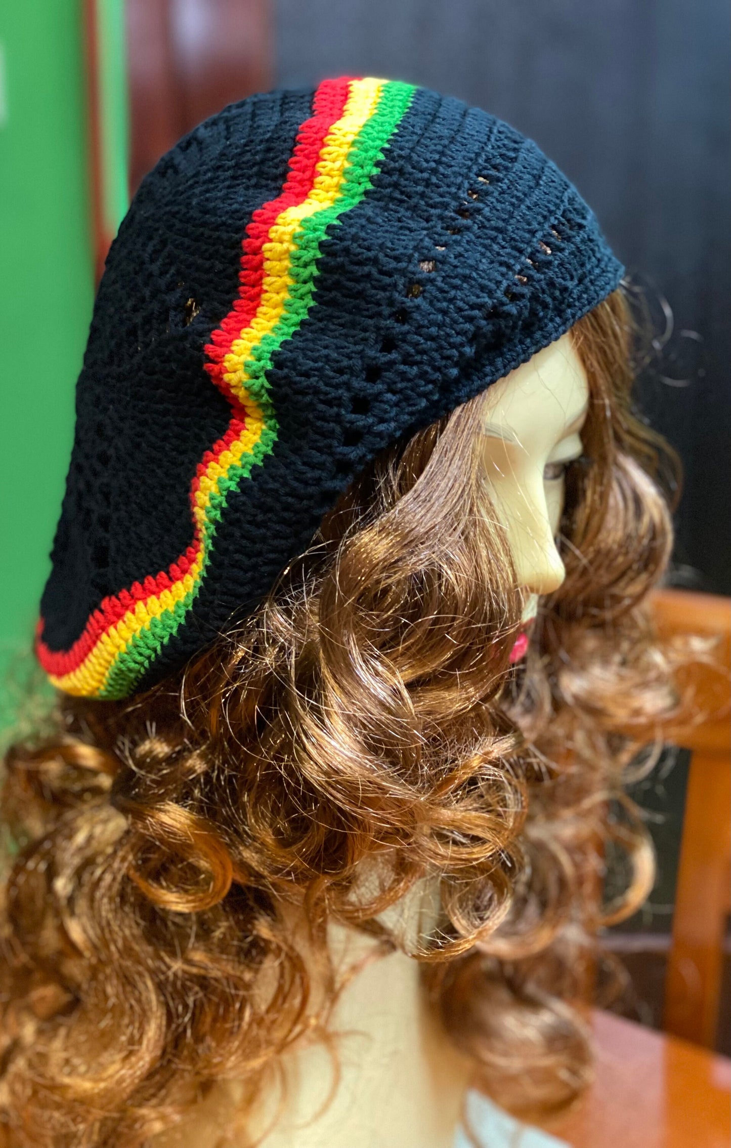 Oversized Rasta Dreadlock Hat: Handmade Crochet Beret