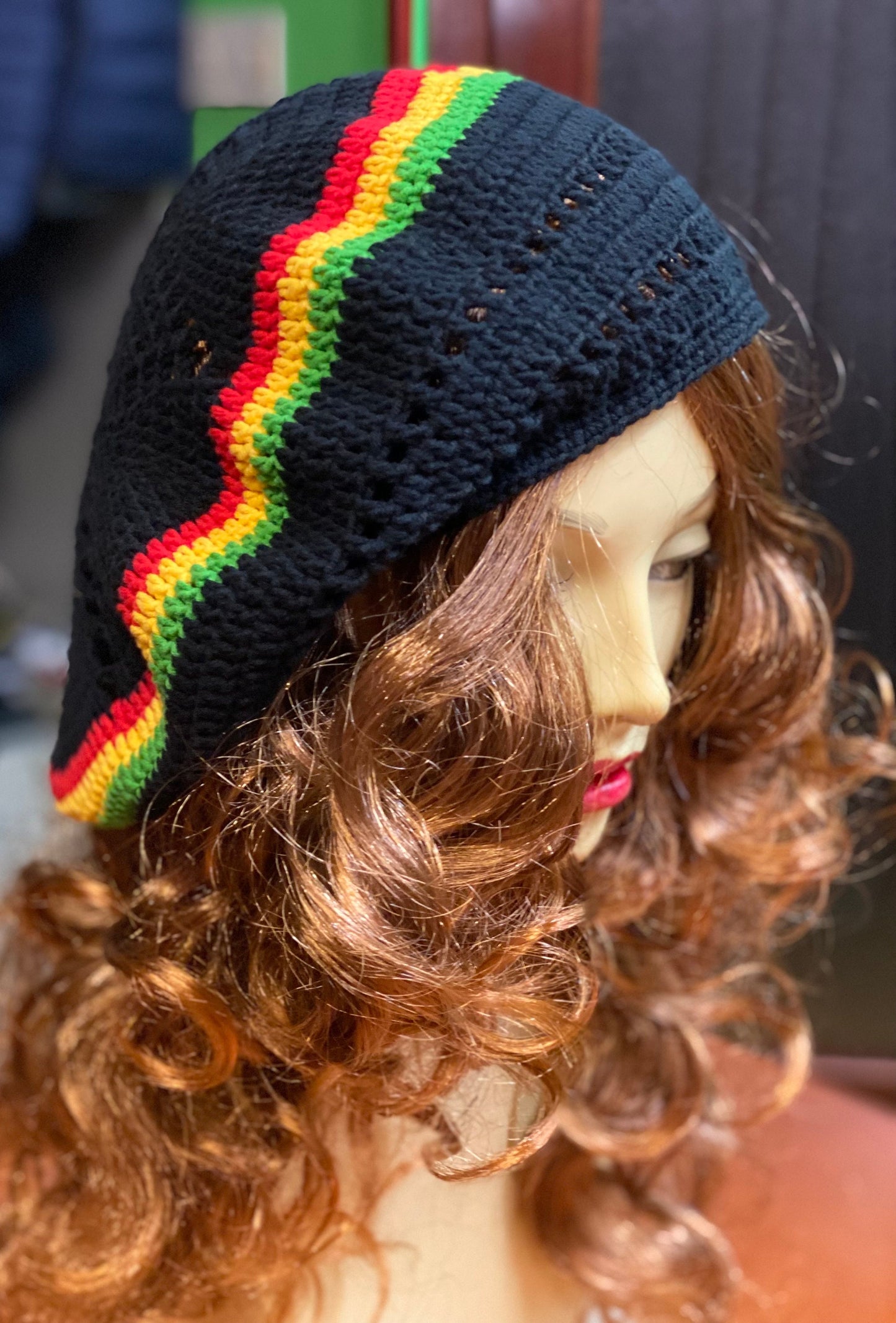 Oversized Rasta Dreadlock Hat: Handmade Crochet Beret