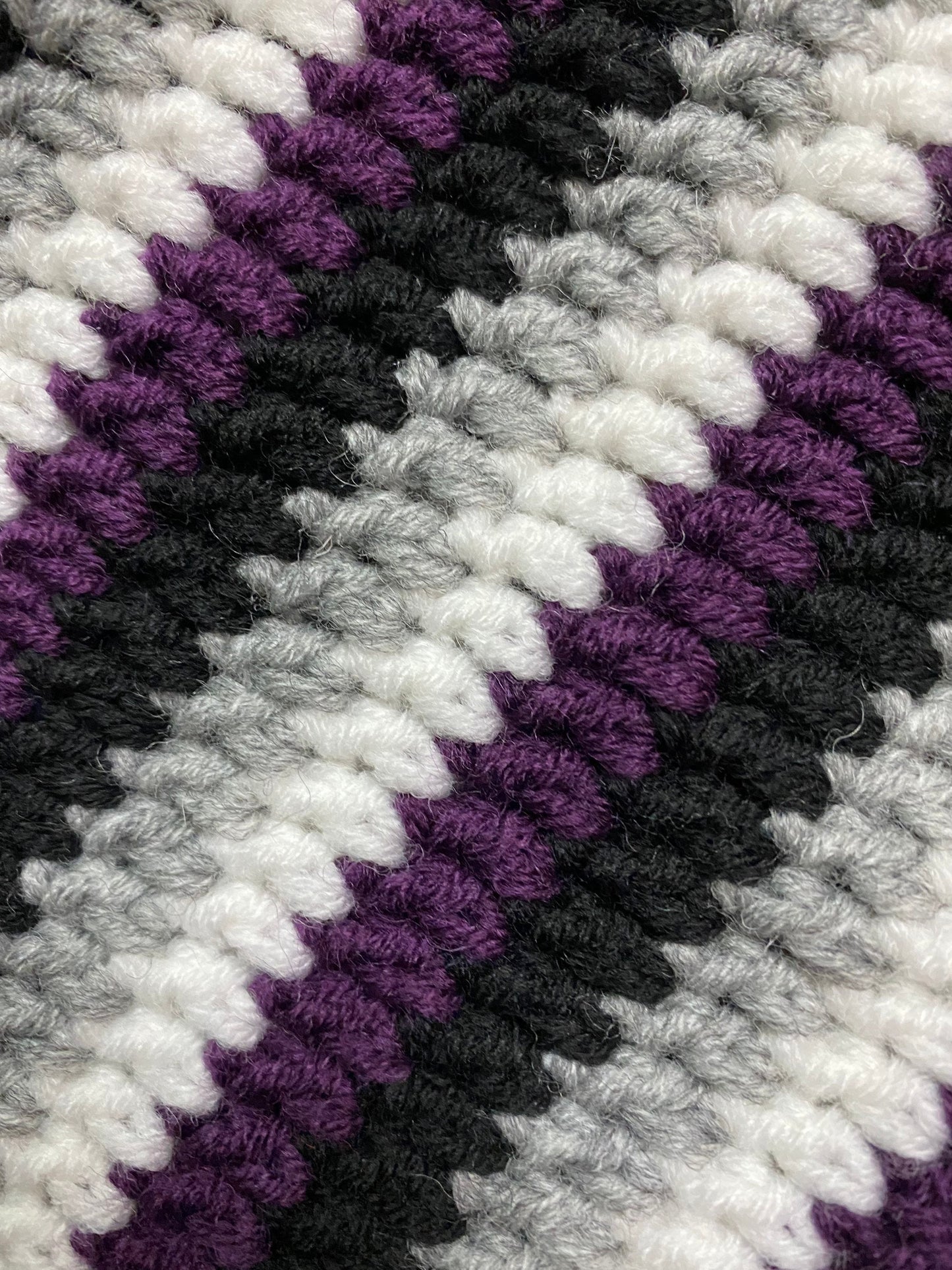 Crochet Asexual Pride Cat Ear Beanie: Wool Blend Hat