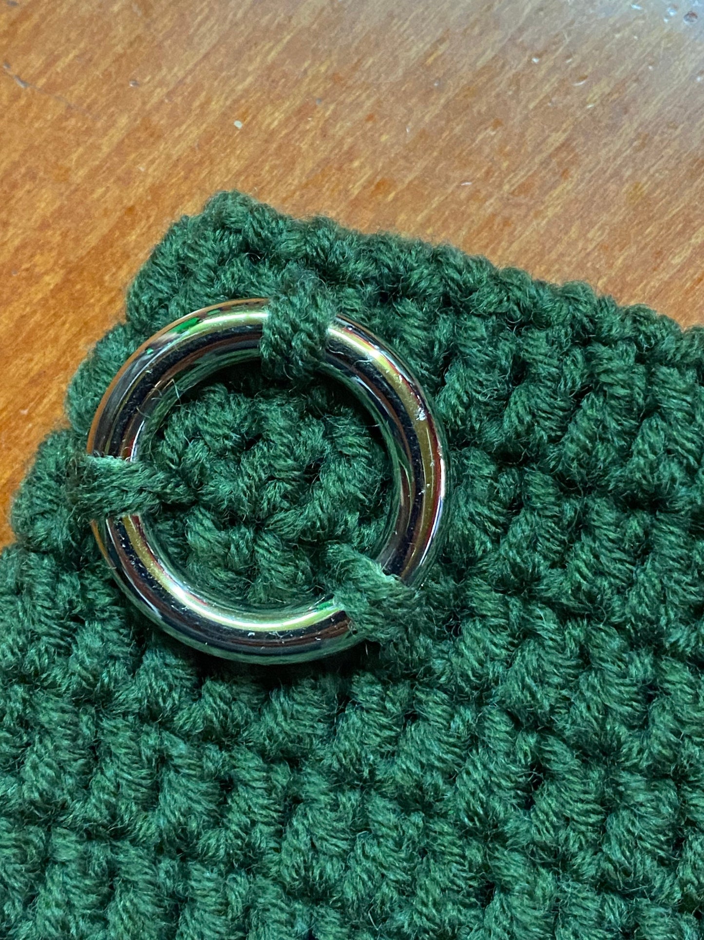 Crochet Cat Ear Beanie with Rings - Handmade Wool Blend