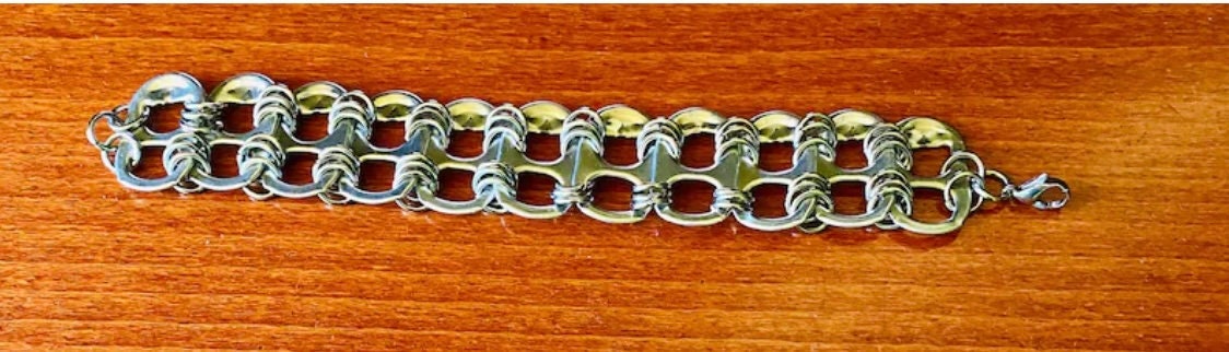 Recycled Soda Tab Bracelet: Handmade Stainless Steel Jewelry