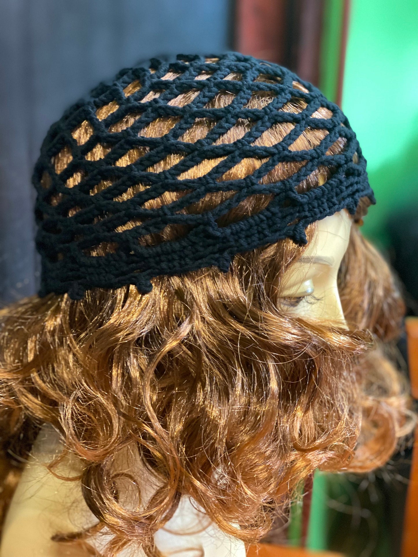 Summer Mesh beanie, crochet beanie, black crochet mesh hat, handmade mesh hat, handmade gift, gift for her, crochet web beanie, Mother’s Day