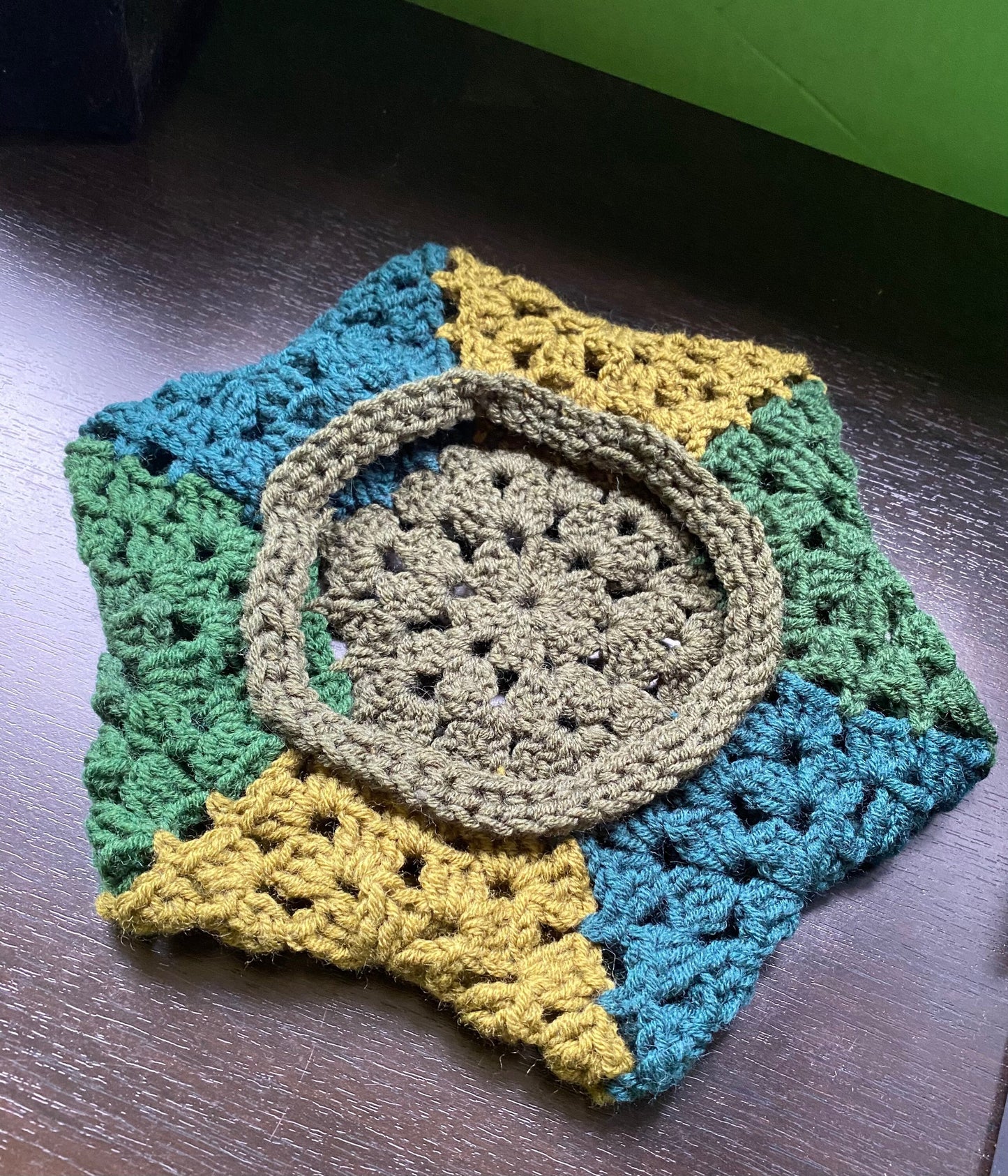 Handmade Crochet Star Hat: Wool Blend Beret
