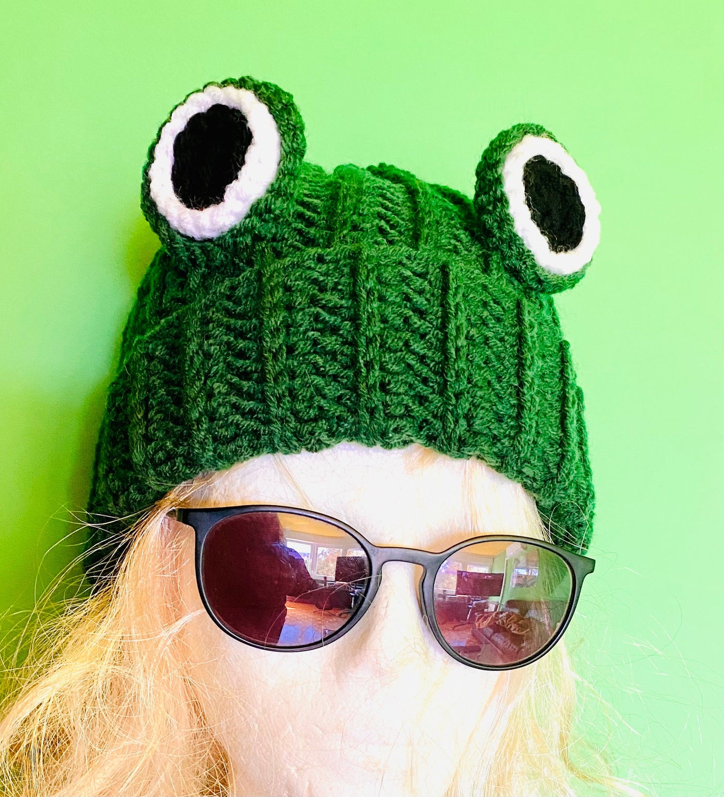 Frog beanie, crochet frog hat, alt