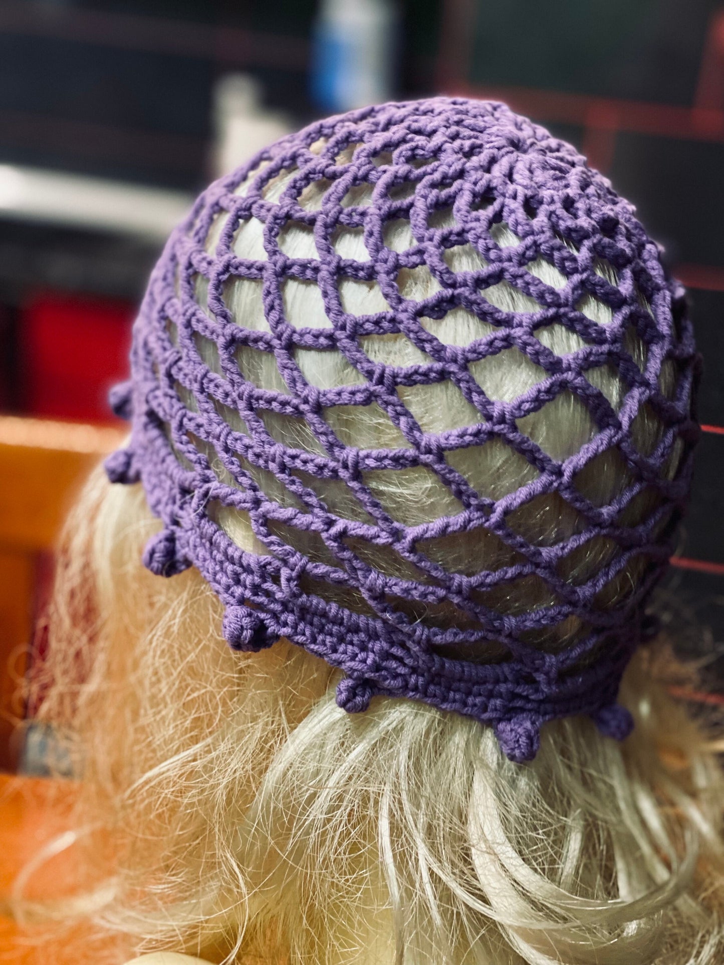 Purple Mesh beanie, netted mesh beanie, lilac crochet mesh hat, handmade mesh hat, handmade gift gift for her  crochet web beanie