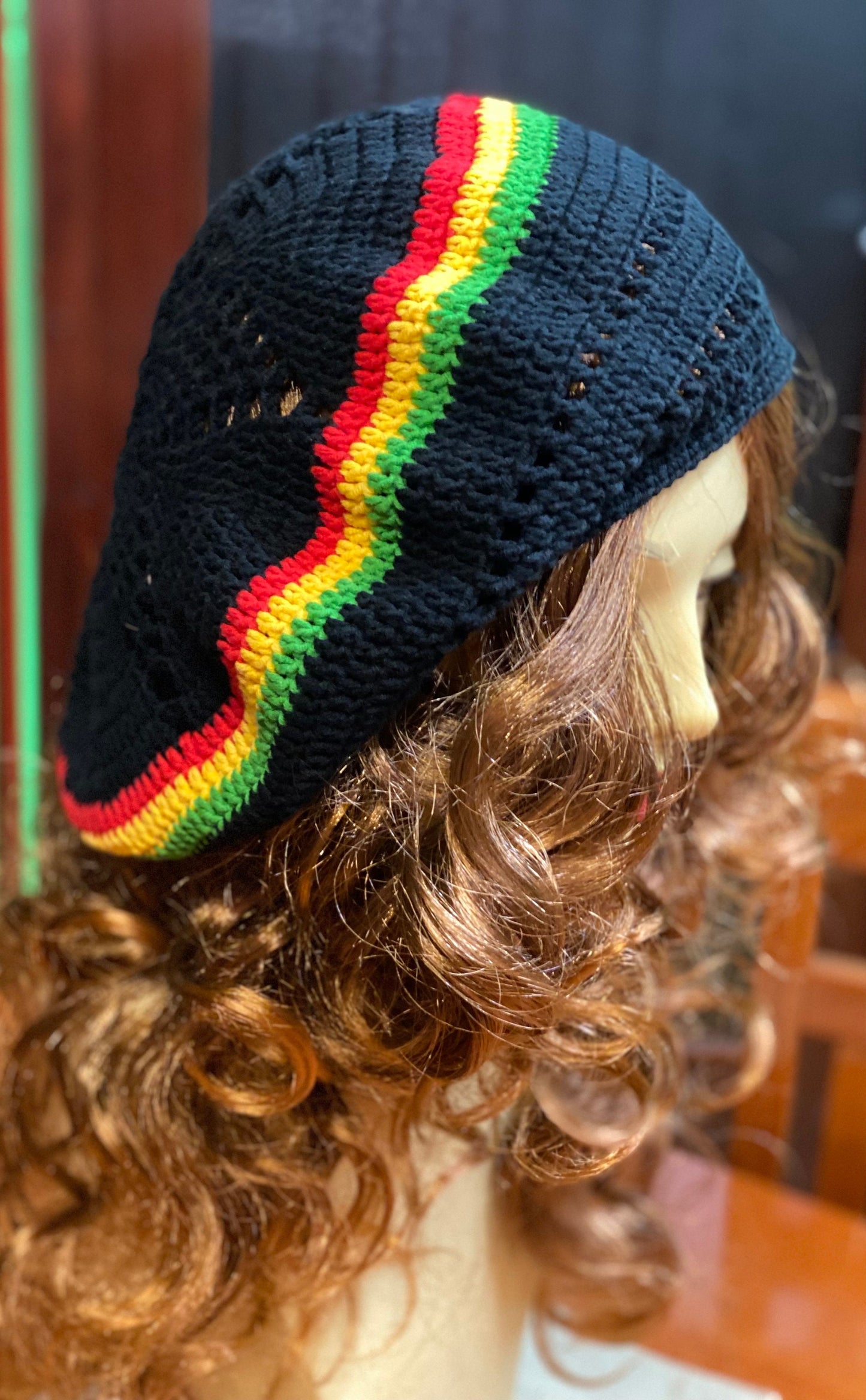 Oversized Rasta Dreadlock Hat: Handmade Crochet Beret